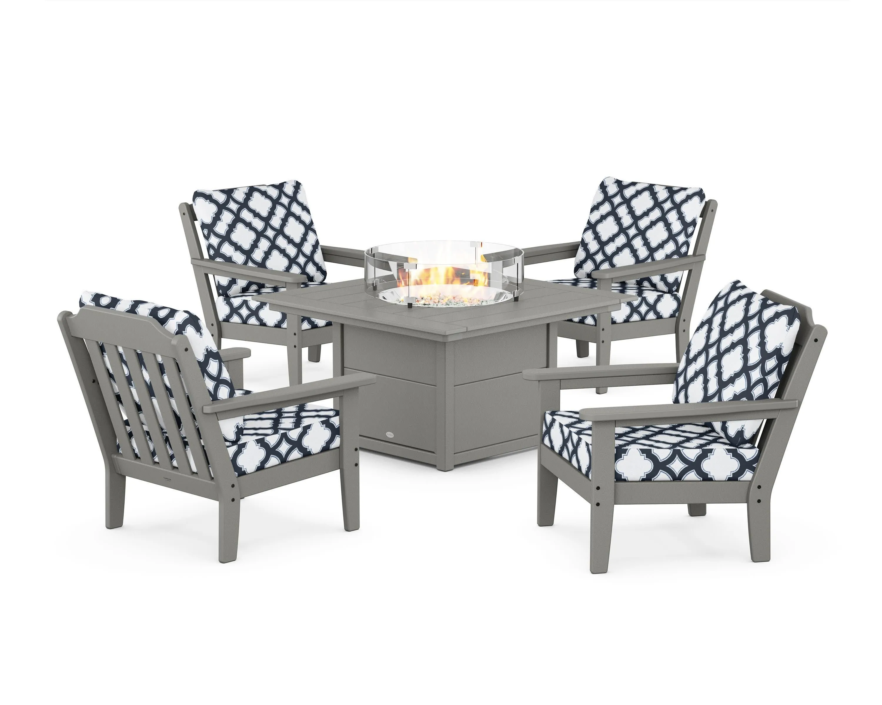 Cottage 5-Piece Deep Seating Set with Fire Pit Table
