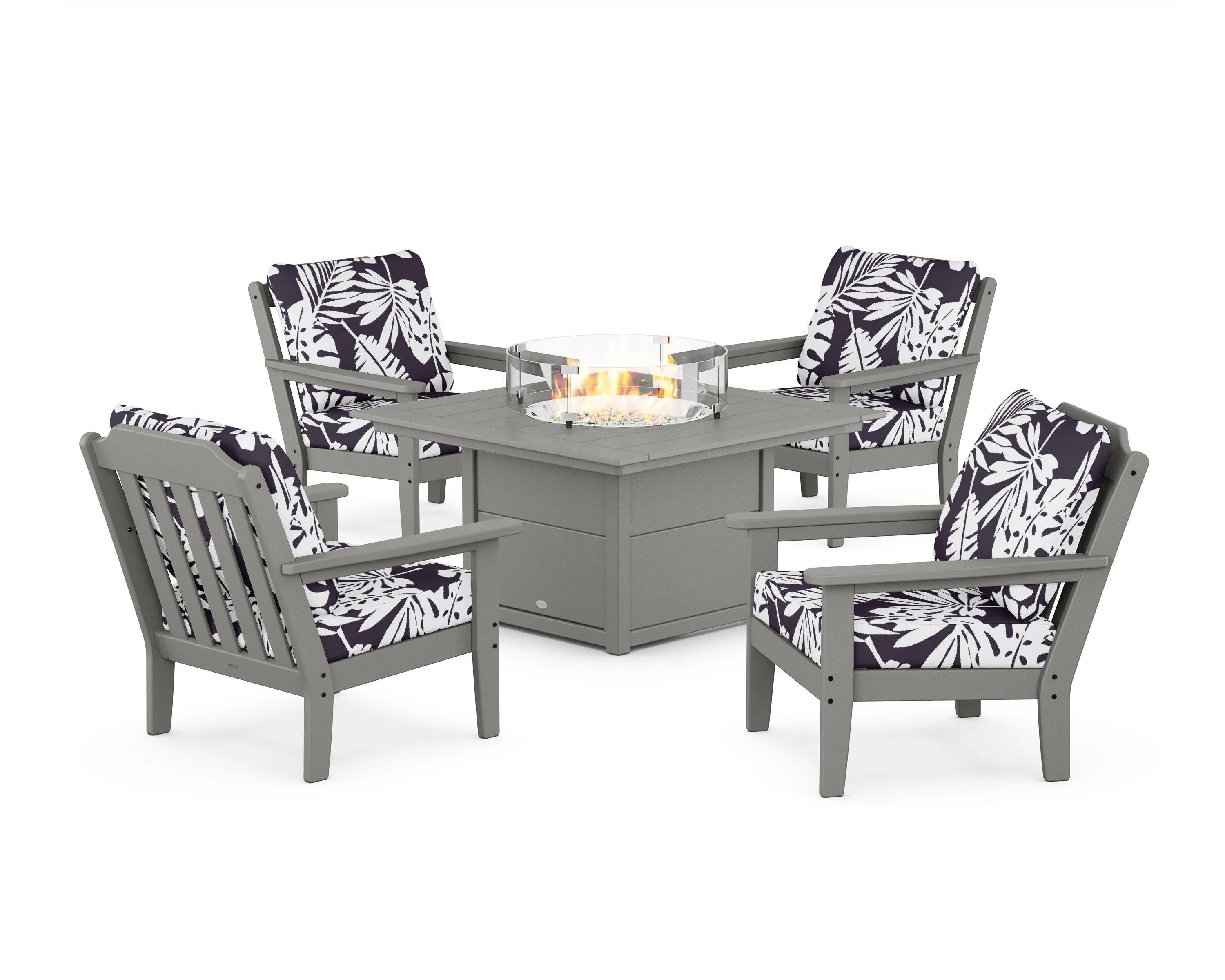 Cottage 5-Piece Deep Seating Set with Fire Pit Table