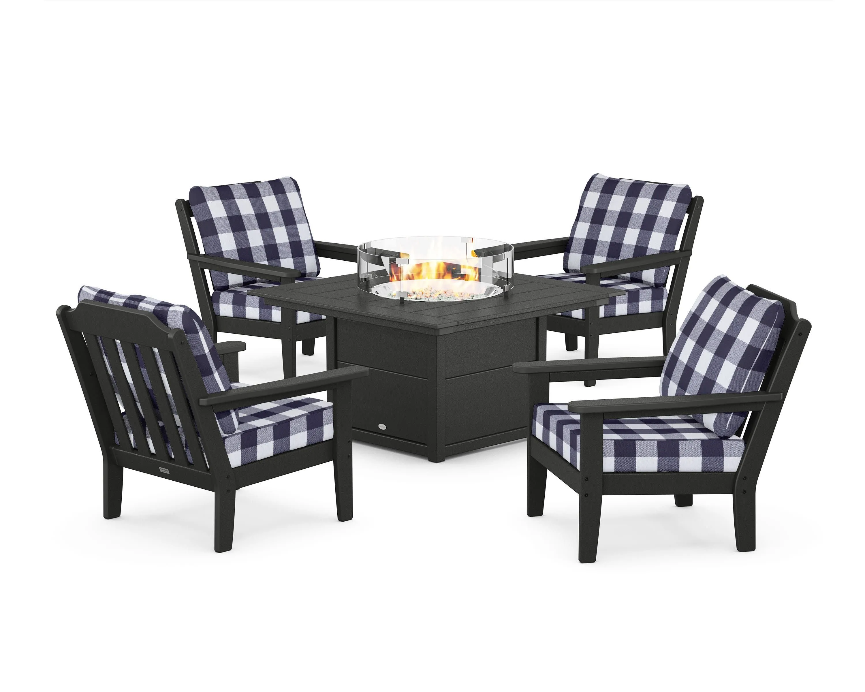 Cottage 5-Piece Deep Seating Set with Fire Pit Table