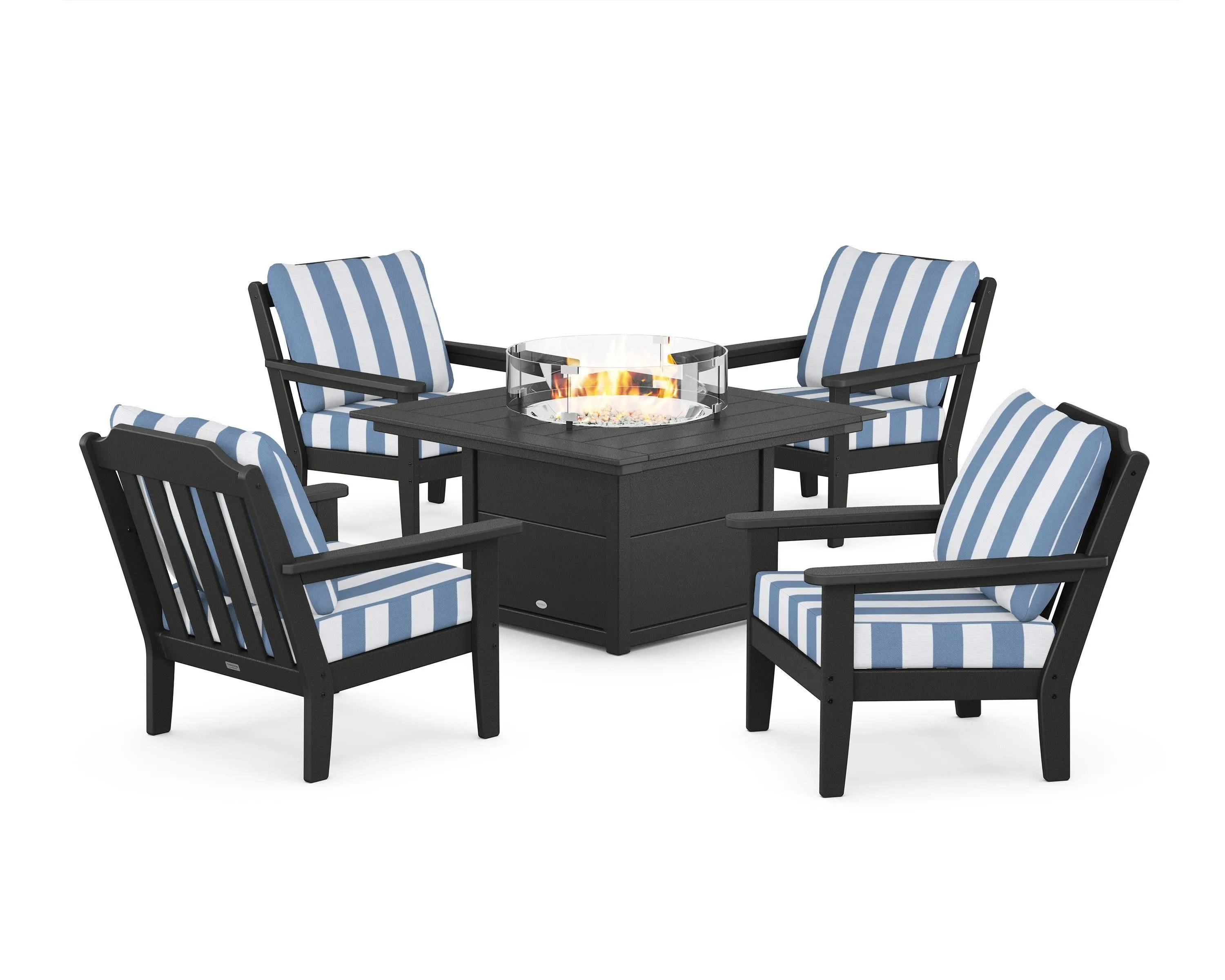 Cottage 5-Piece Deep Seating Set with Fire Pit Table