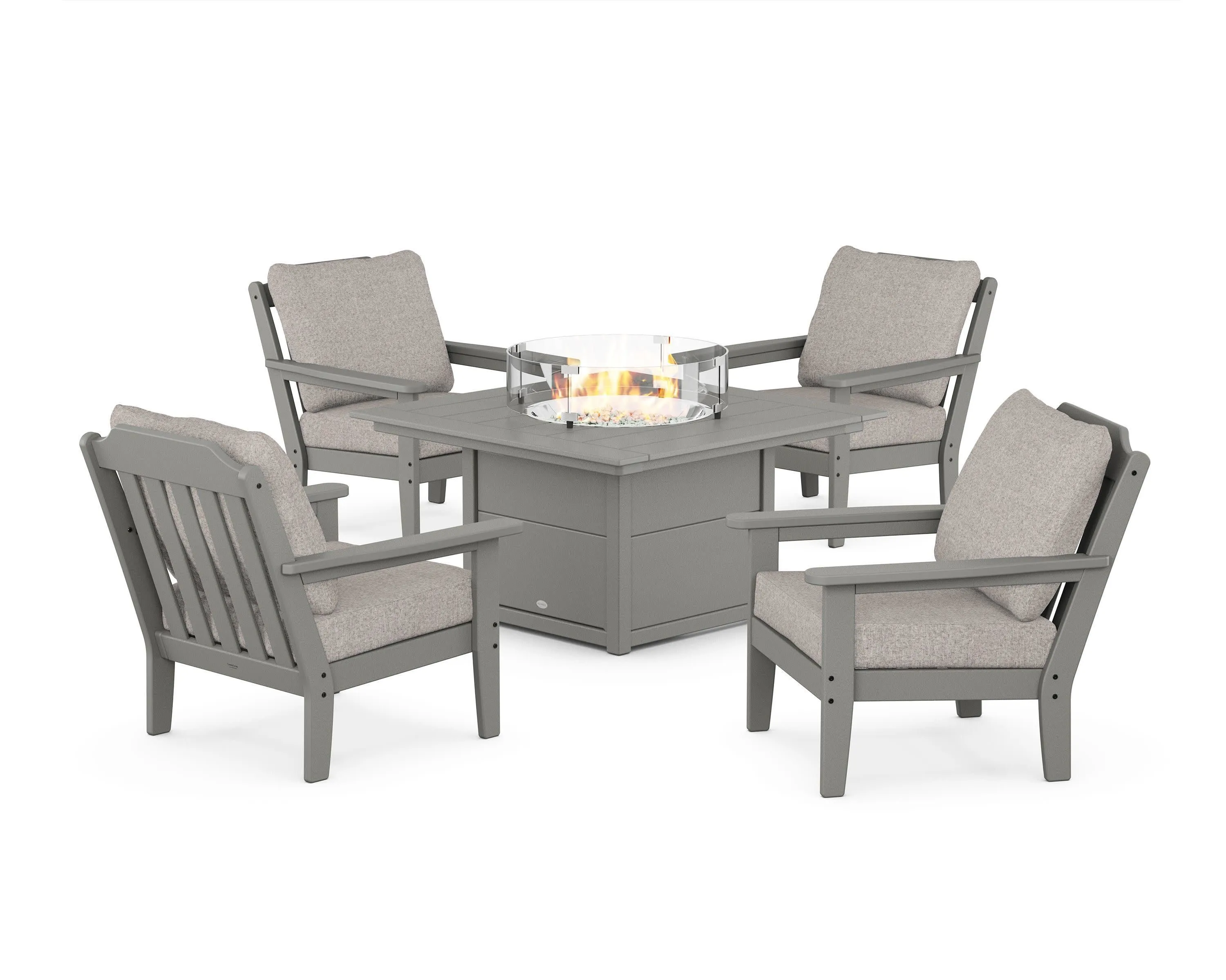 Cottage 5-Piece Deep Seating Set with Fire Pit Table