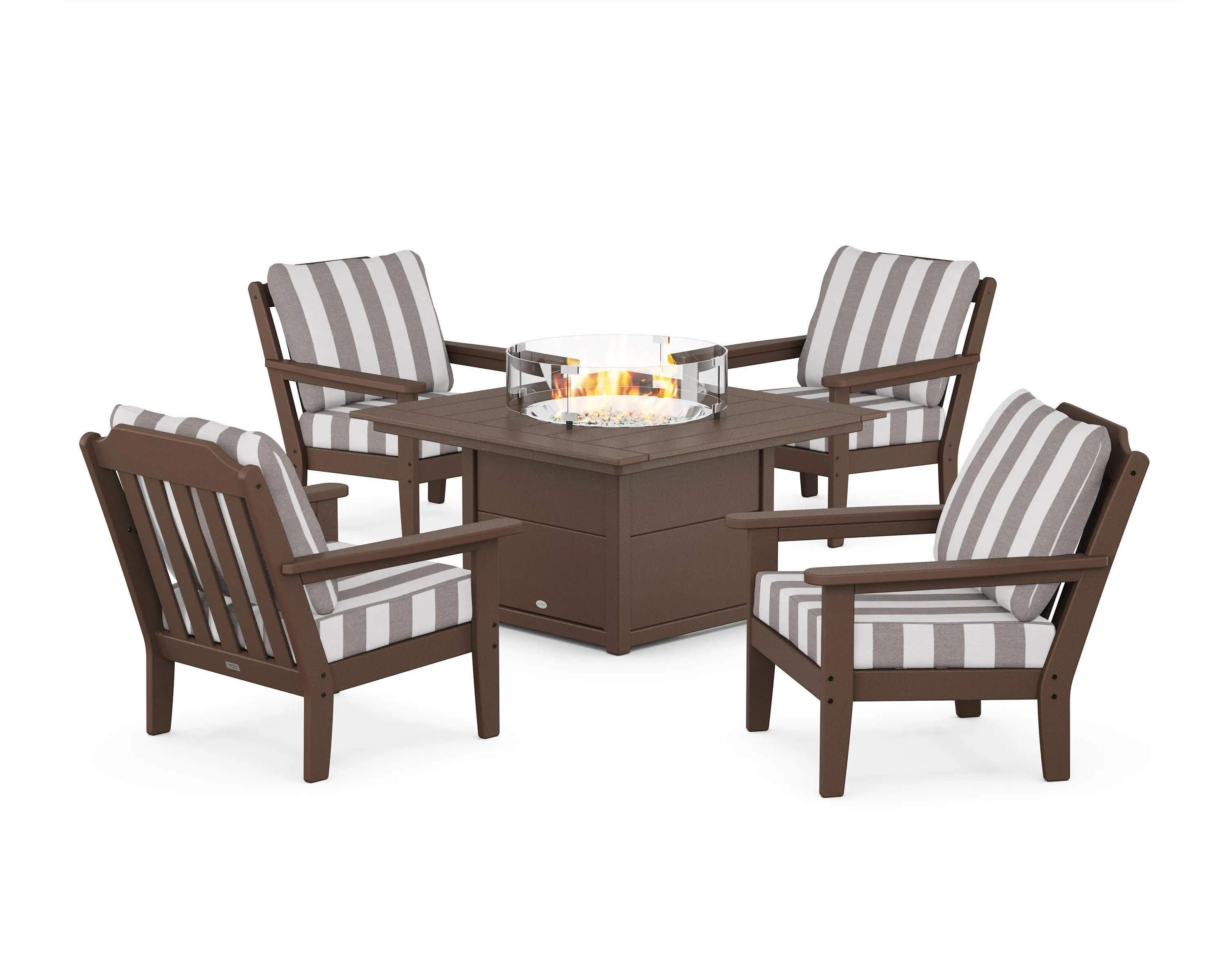 Cottage 5-Piece Deep Seating Set with Fire Pit Table