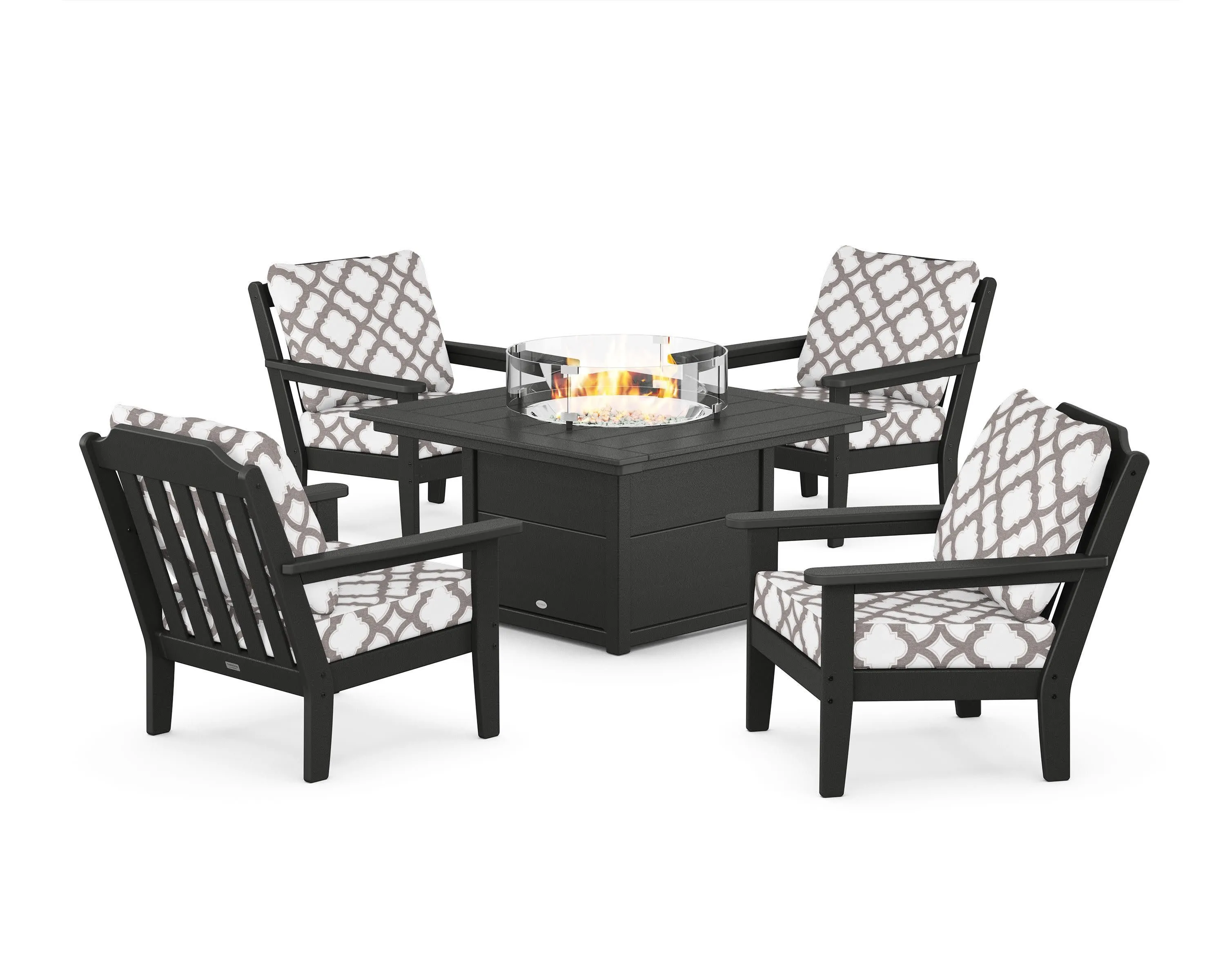 Cottage 5-Piece Deep Seating Set with Fire Pit Table