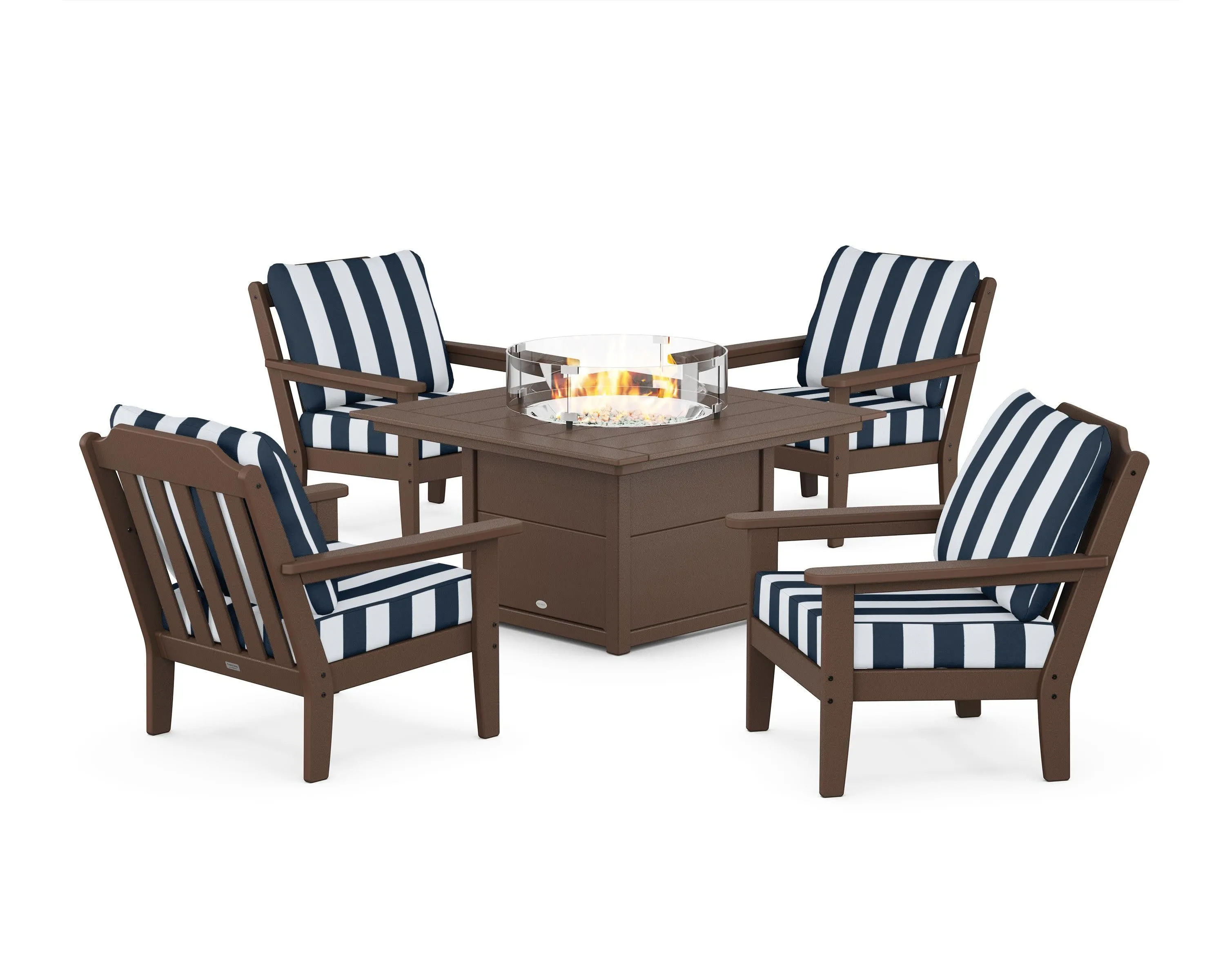 Cottage 5-Piece Deep Seating Set with Fire Pit Table