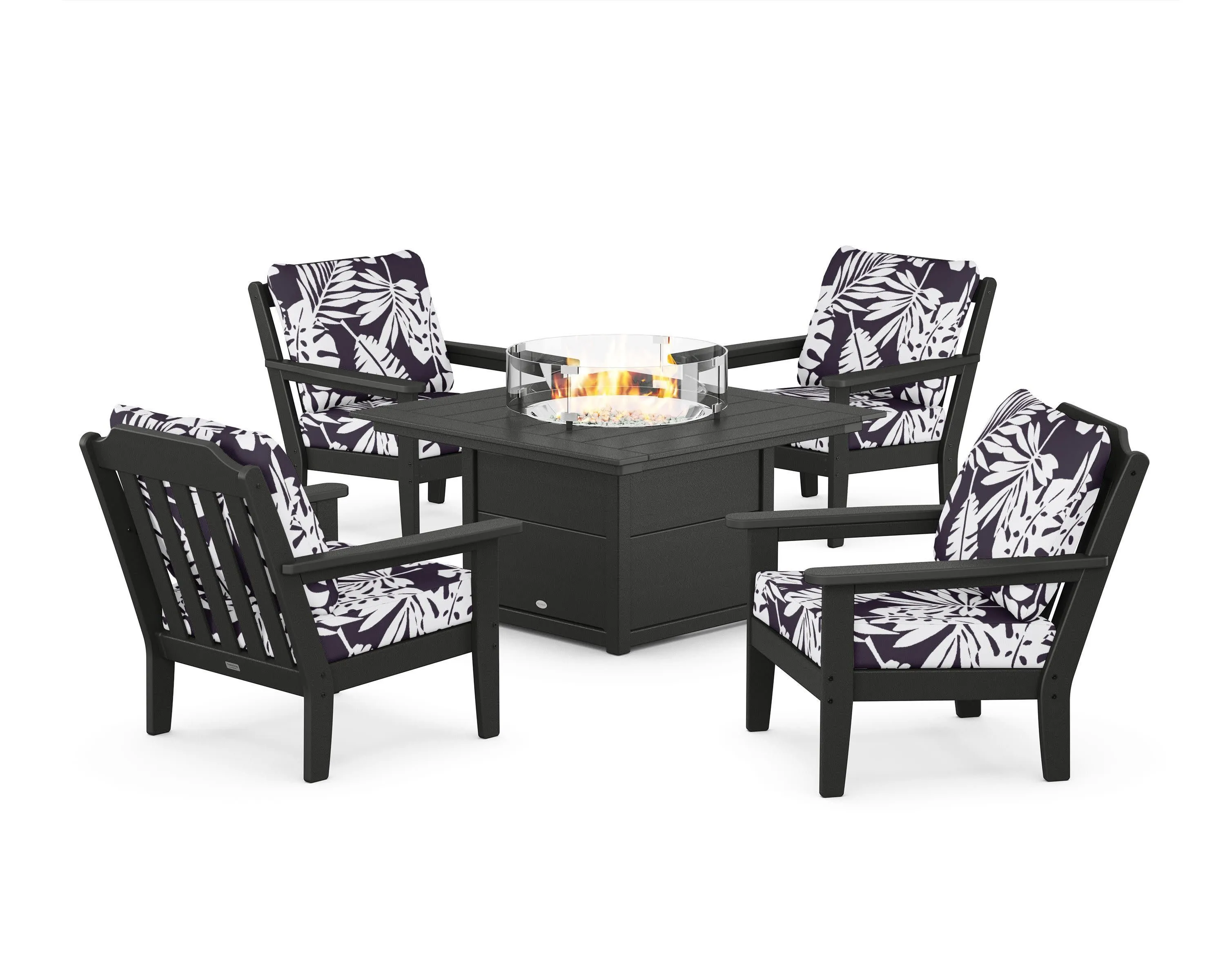 Cottage 5-Piece Deep Seating Set with Fire Pit Table