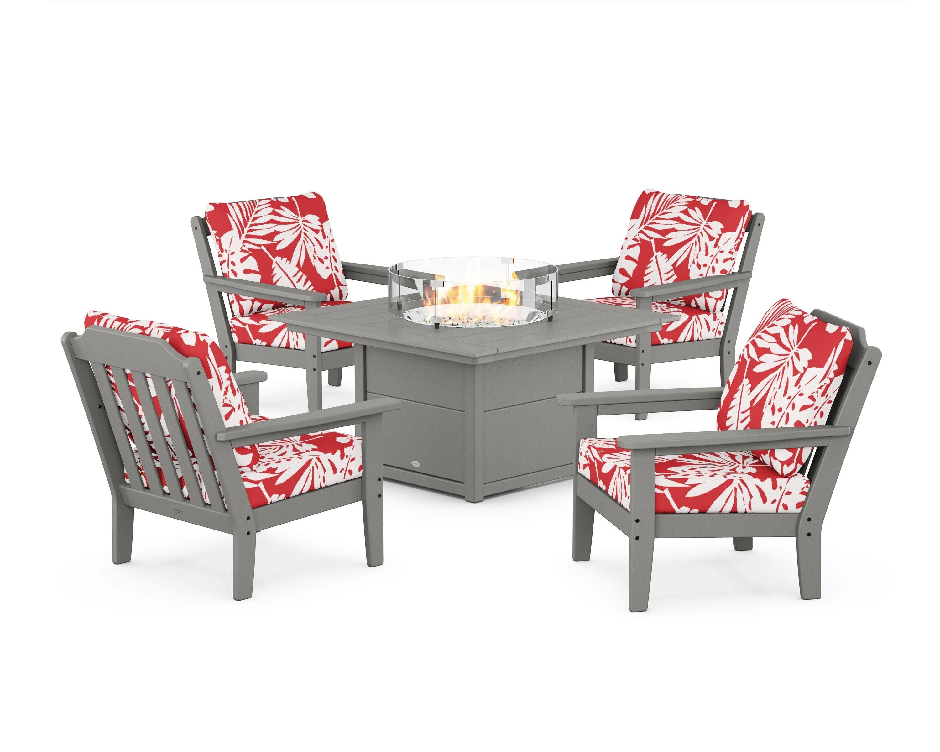 Cottage 5-Piece Deep Seating Set with Fire Pit Table
