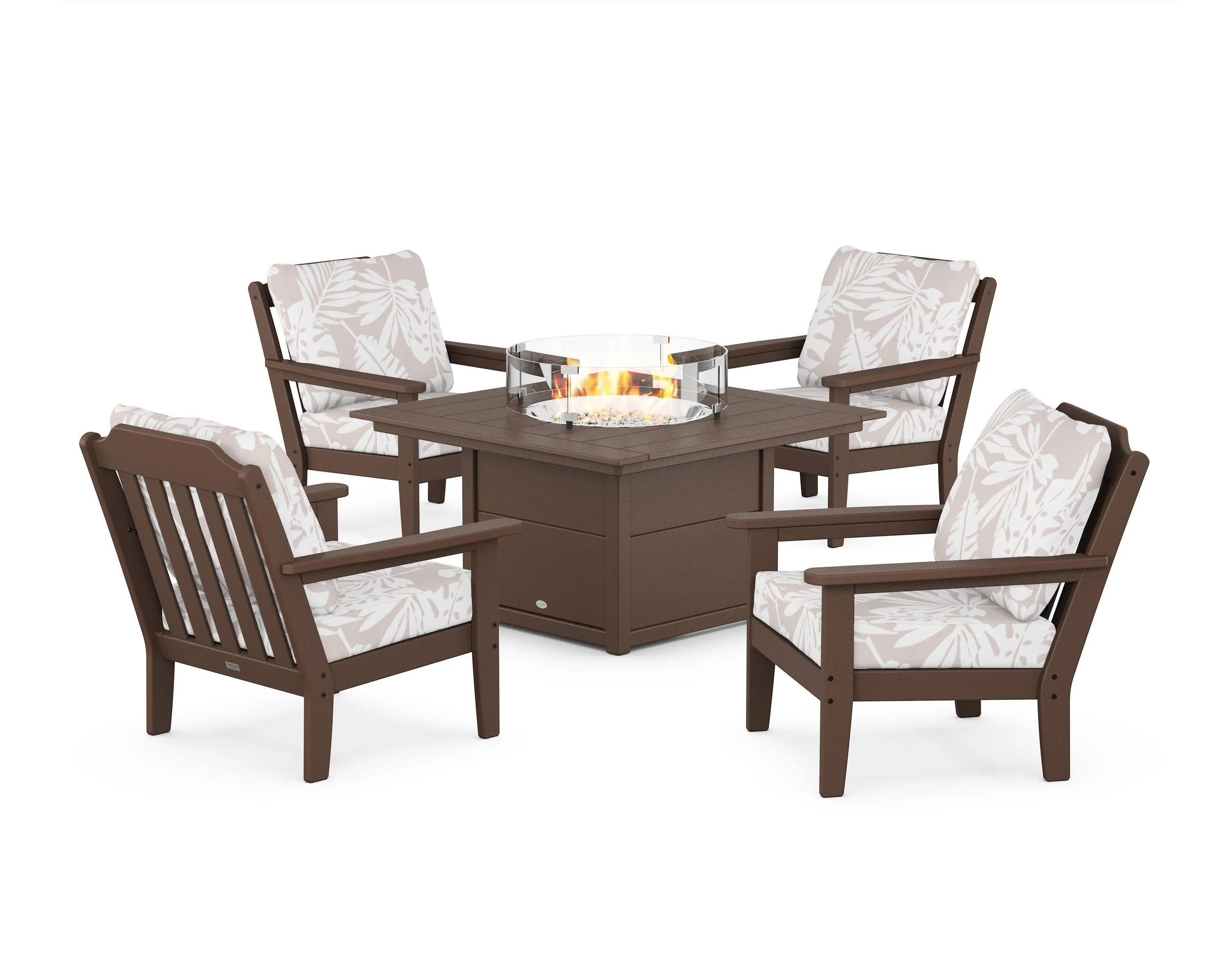 Cottage 5-Piece Deep Seating Set with Fire Pit Table