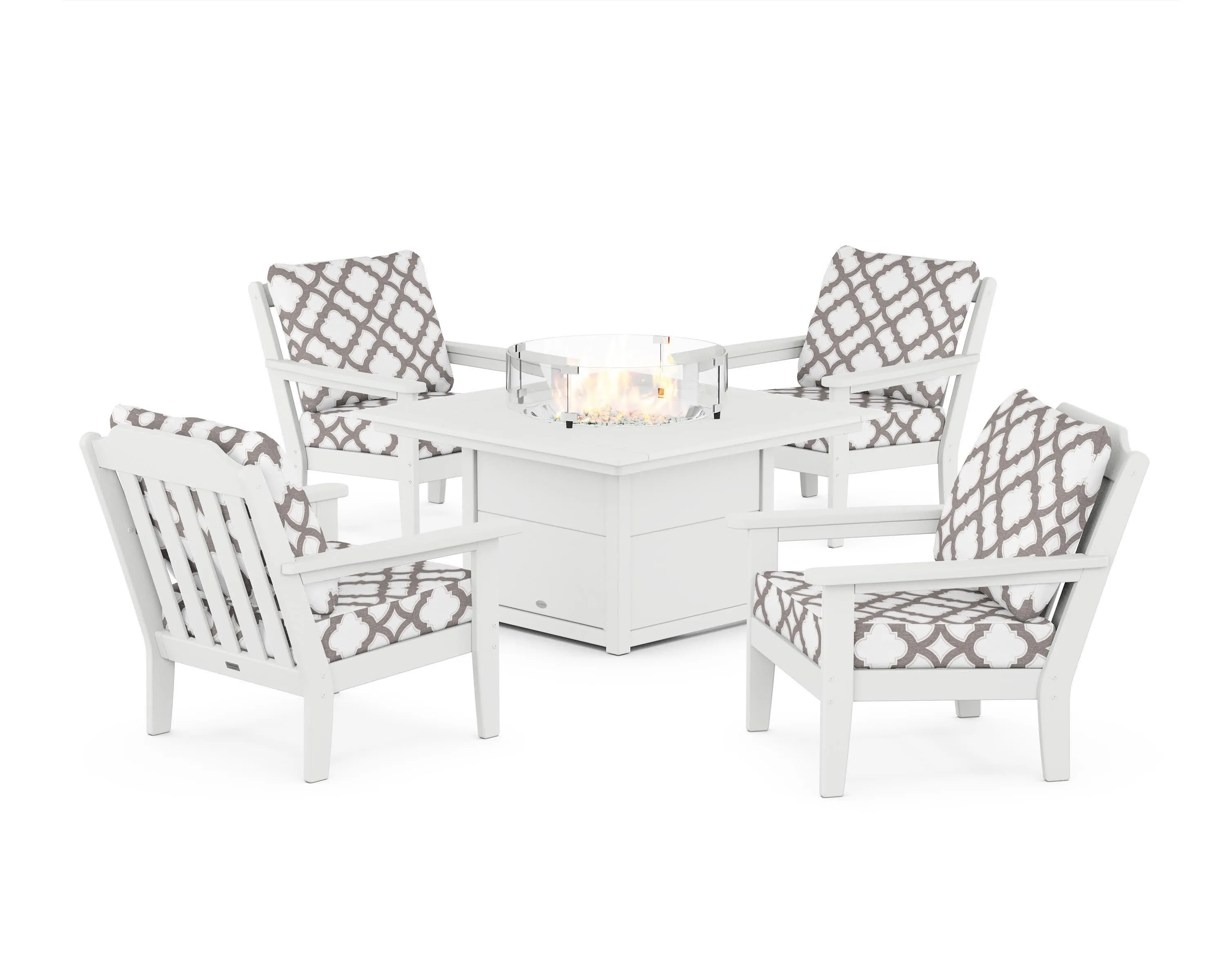 Cottage 5-Piece Deep Seating Set with Fire Pit Table