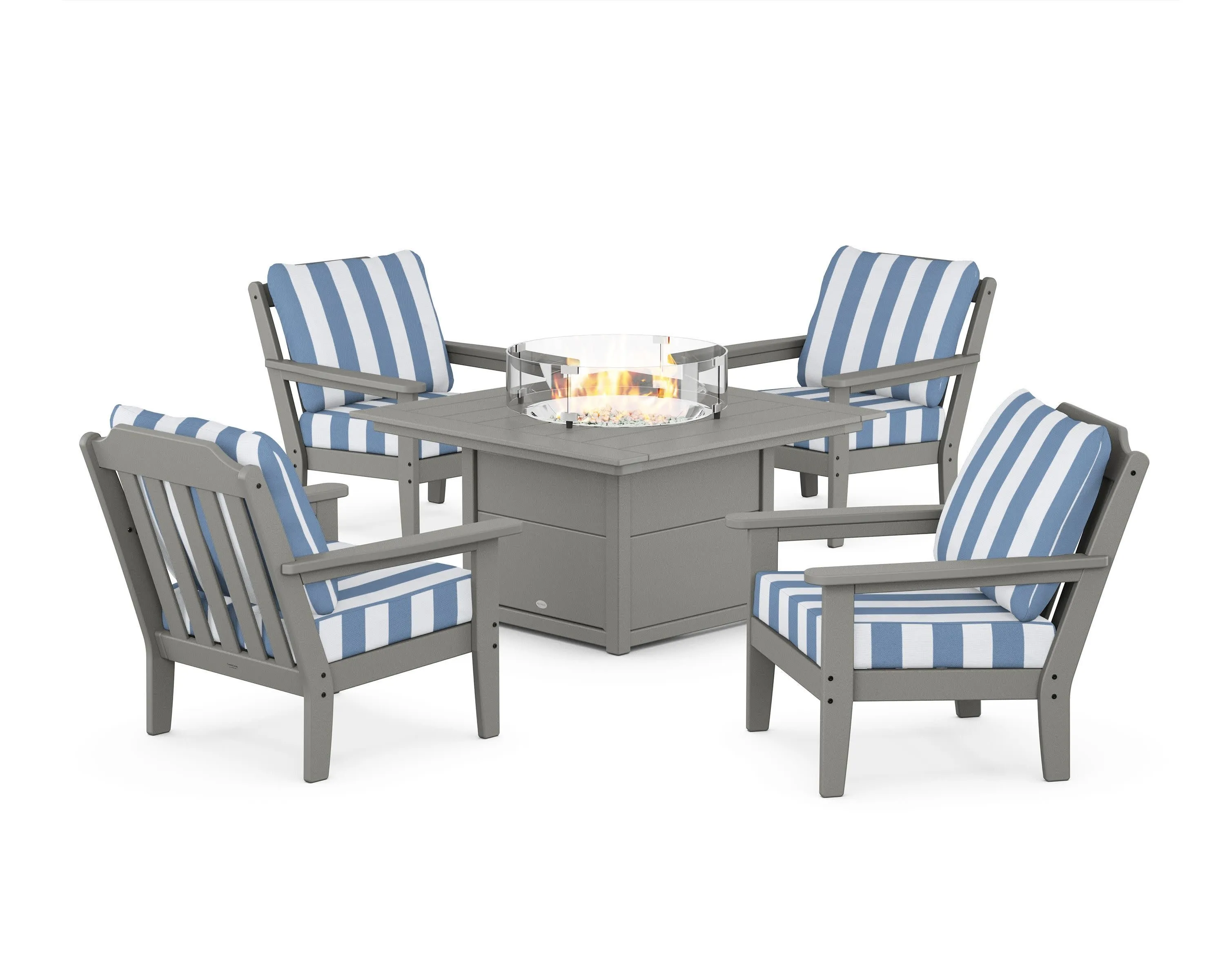 Cottage 5-Piece Deep Seating Set with Fire Pit Table