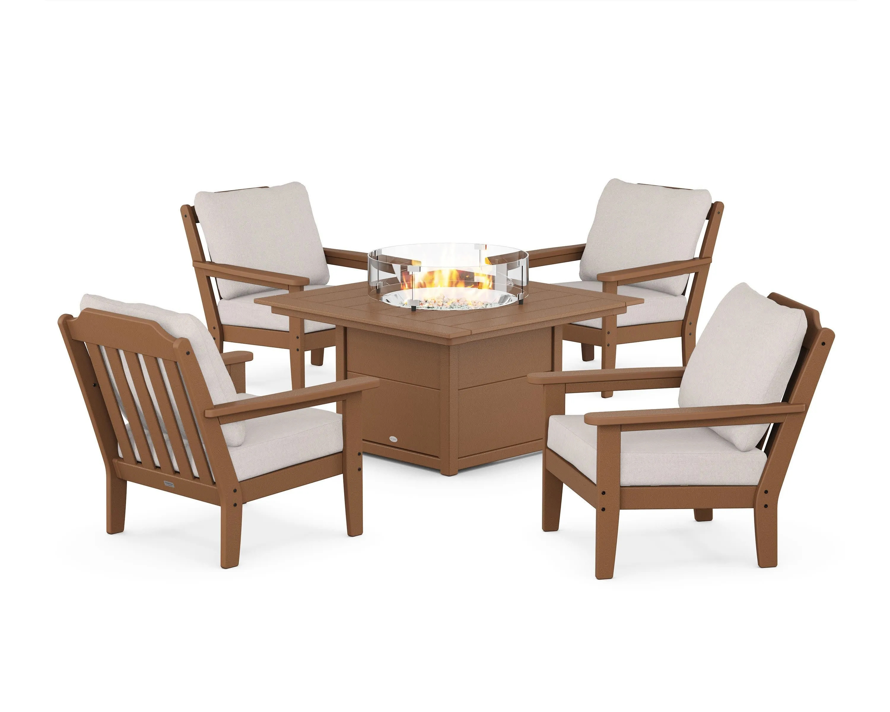 Cottage 5-Piece Deep Seating Set with Fire Pit Table