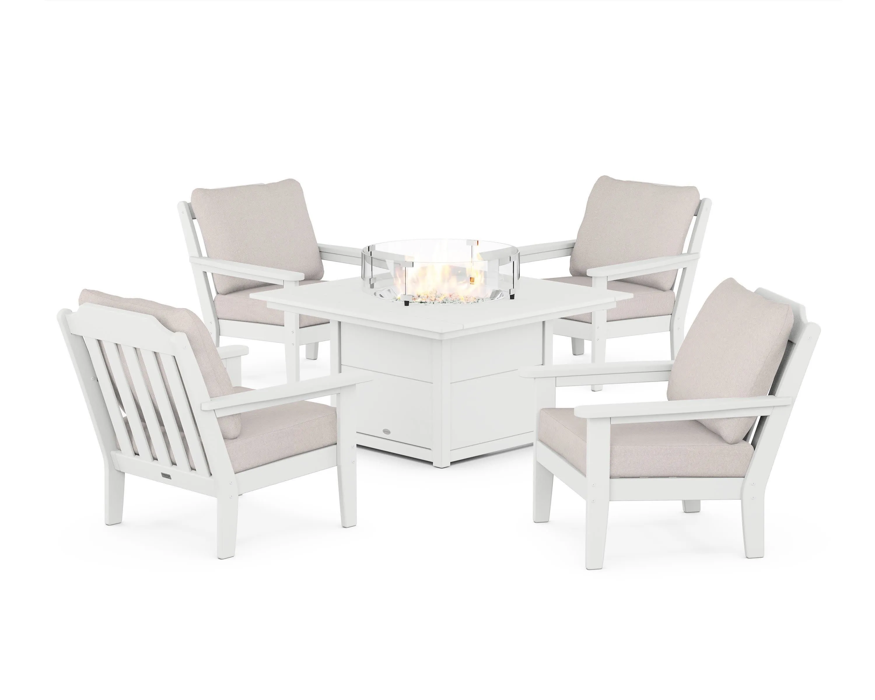 Cottage 5-Piece Deep Seating Set with Fire Pit Table