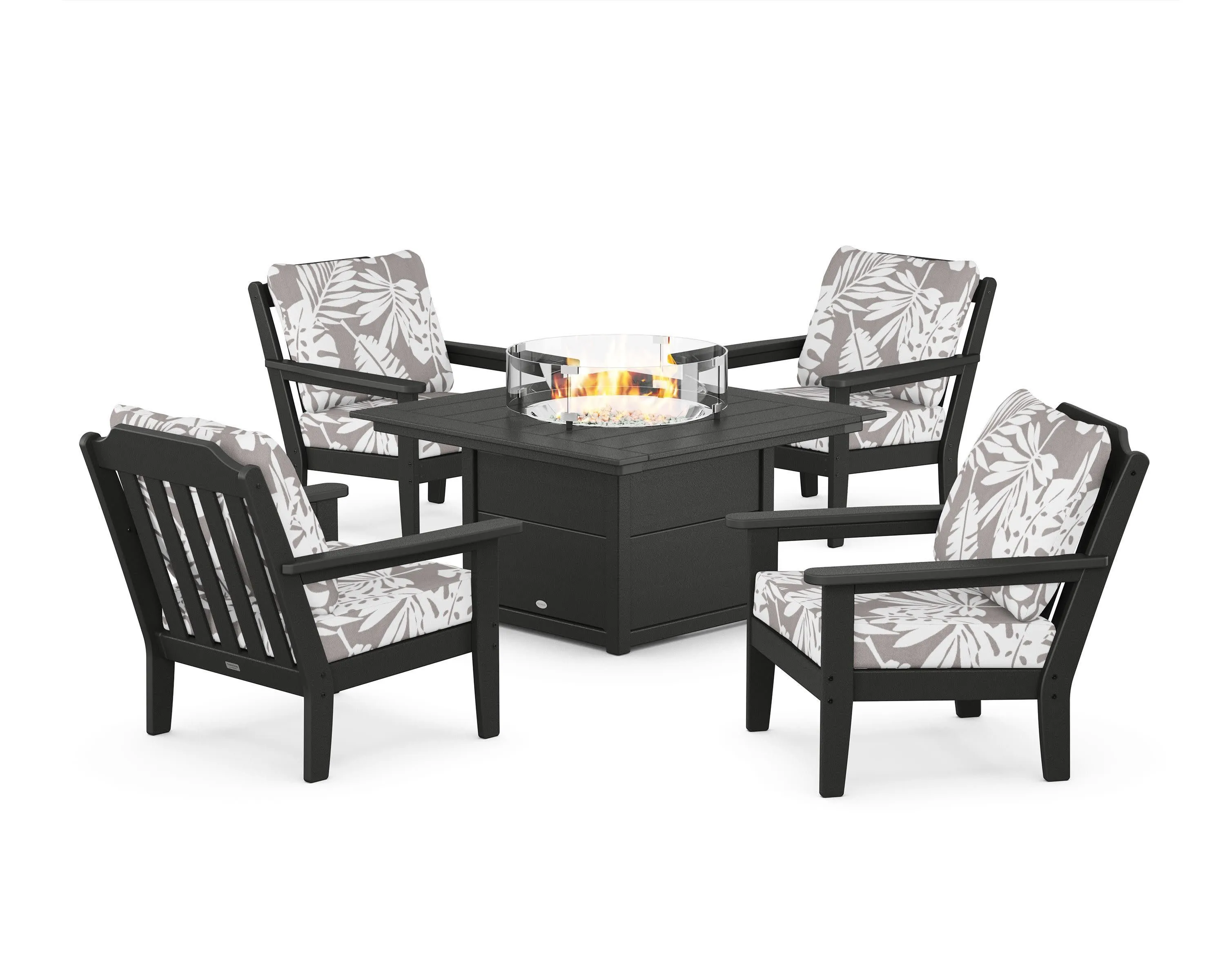 Cottage 5-Piece Deep Seating Set with Fire Pit Table