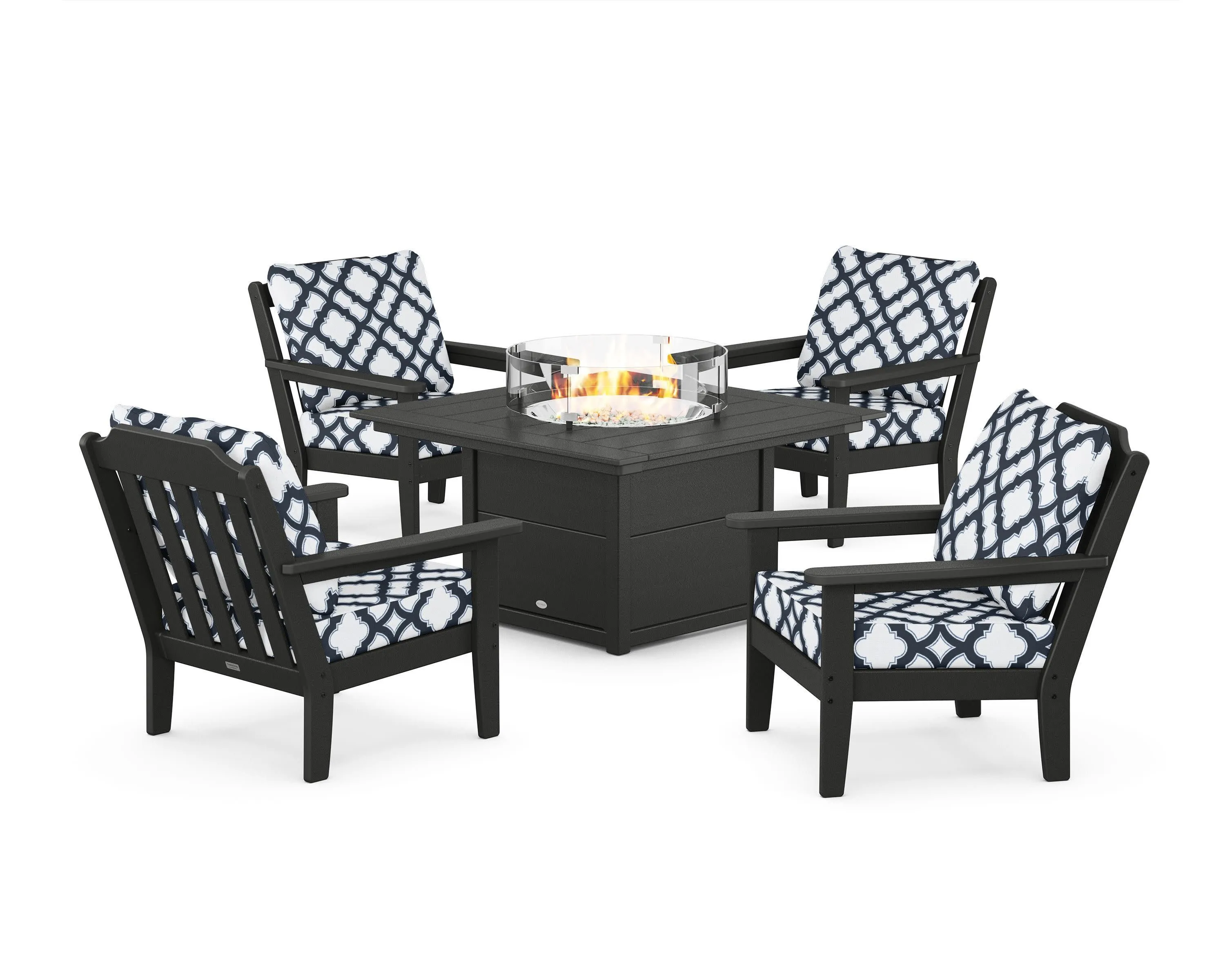 Cottage 5-Piece Deep Seating Set with Fire Pit Table