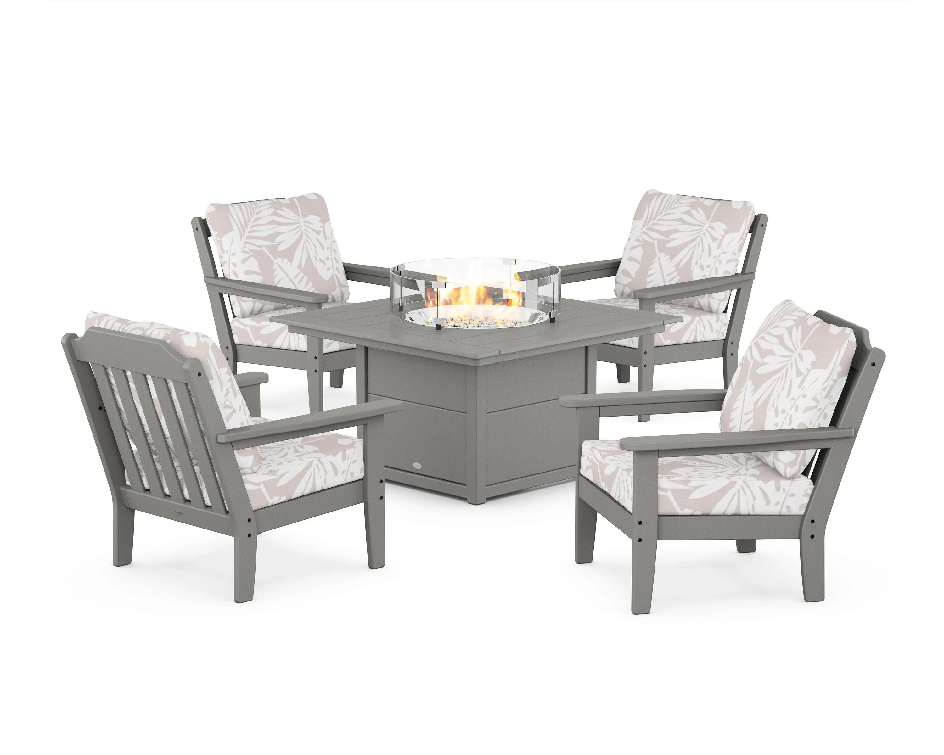 Cottage 5-Piece Deep Seating Set with Fire Pit Table