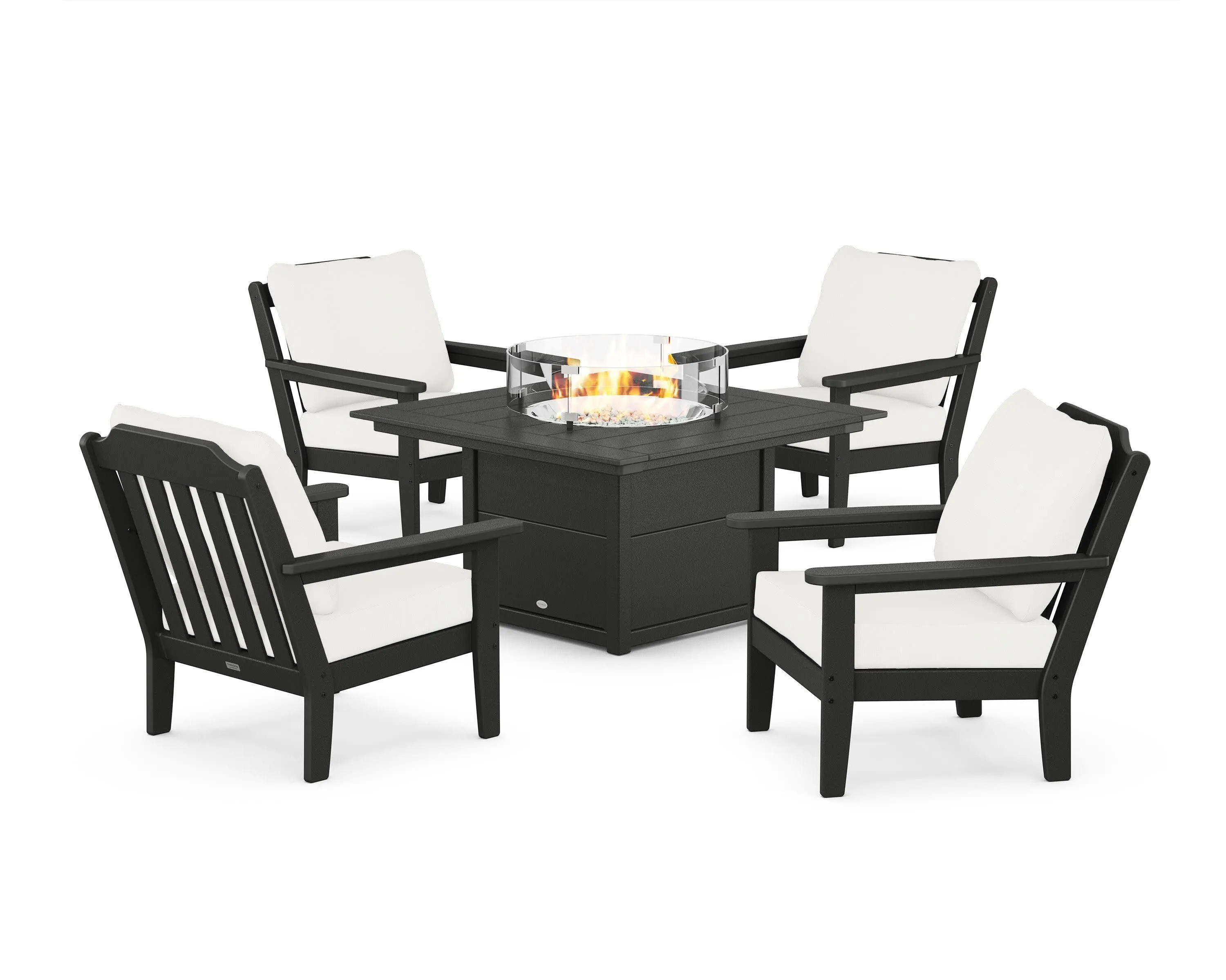 Cottage 5-Piece Deep Seating Set with Fire Pit Table