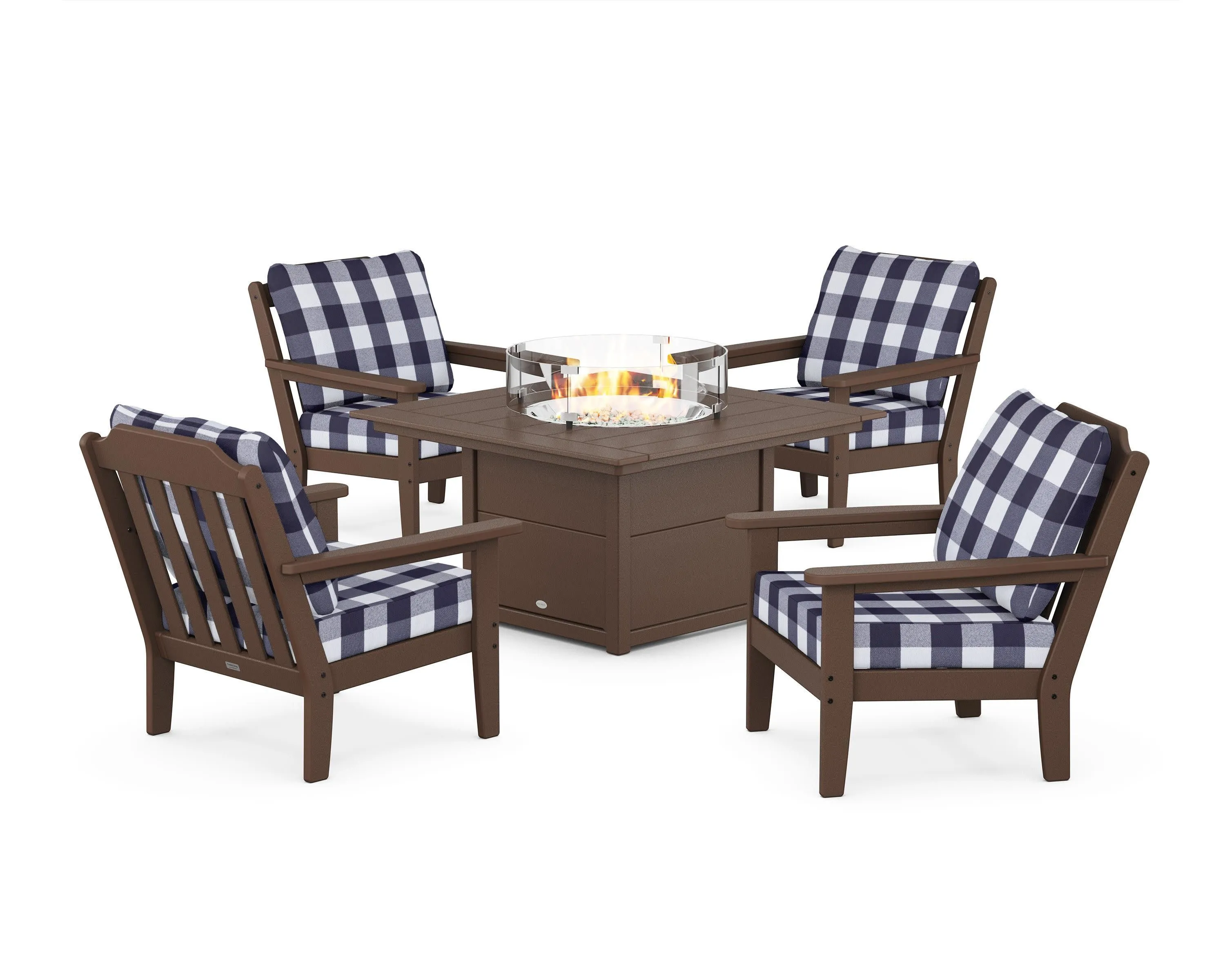 Cottage 5-Piece Deep Seating Set with Fire Pit Table