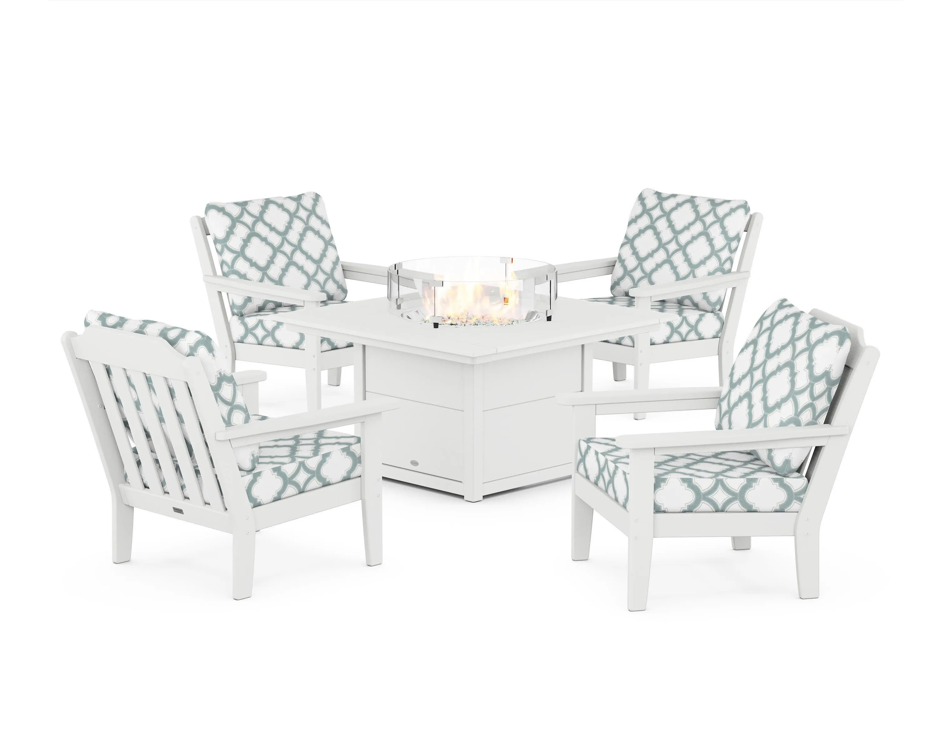 Cottage 5-Piece Deep Seating Set with Fire Pit Table