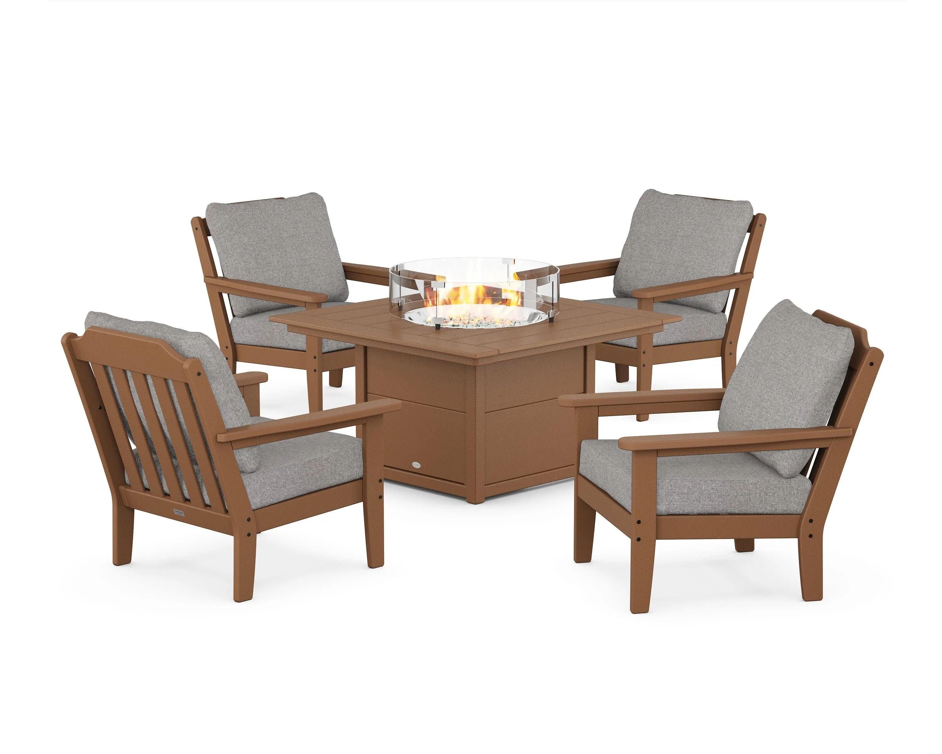 Cottage 5-Piece Deep Seating Set with Fire Pit Table