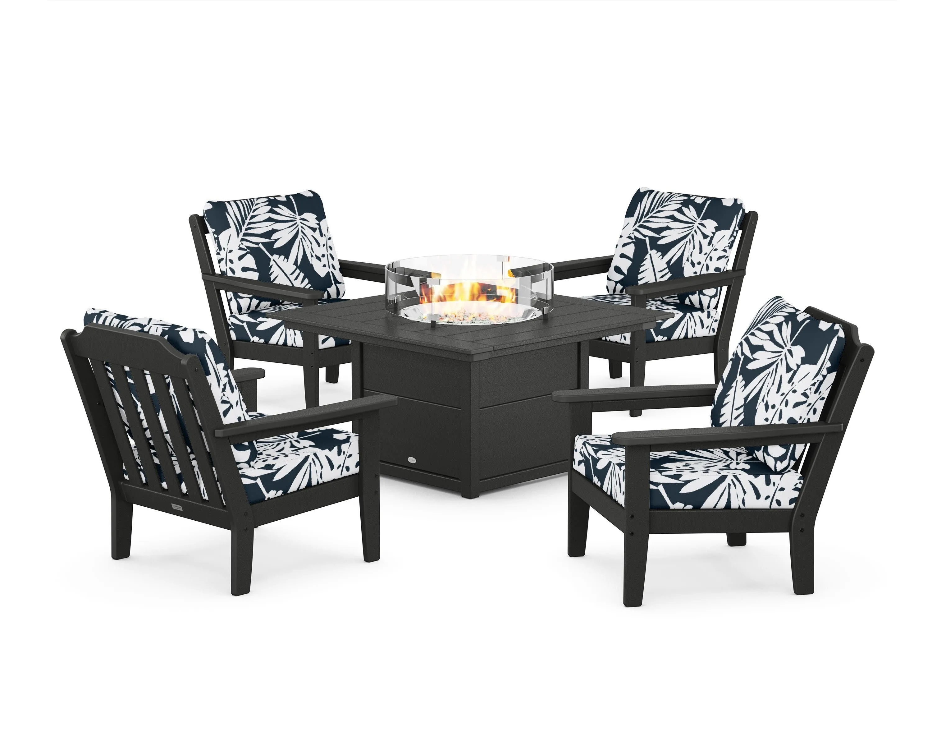 Cottage 5-Piece Deep Seating Set with Fire Pit Table