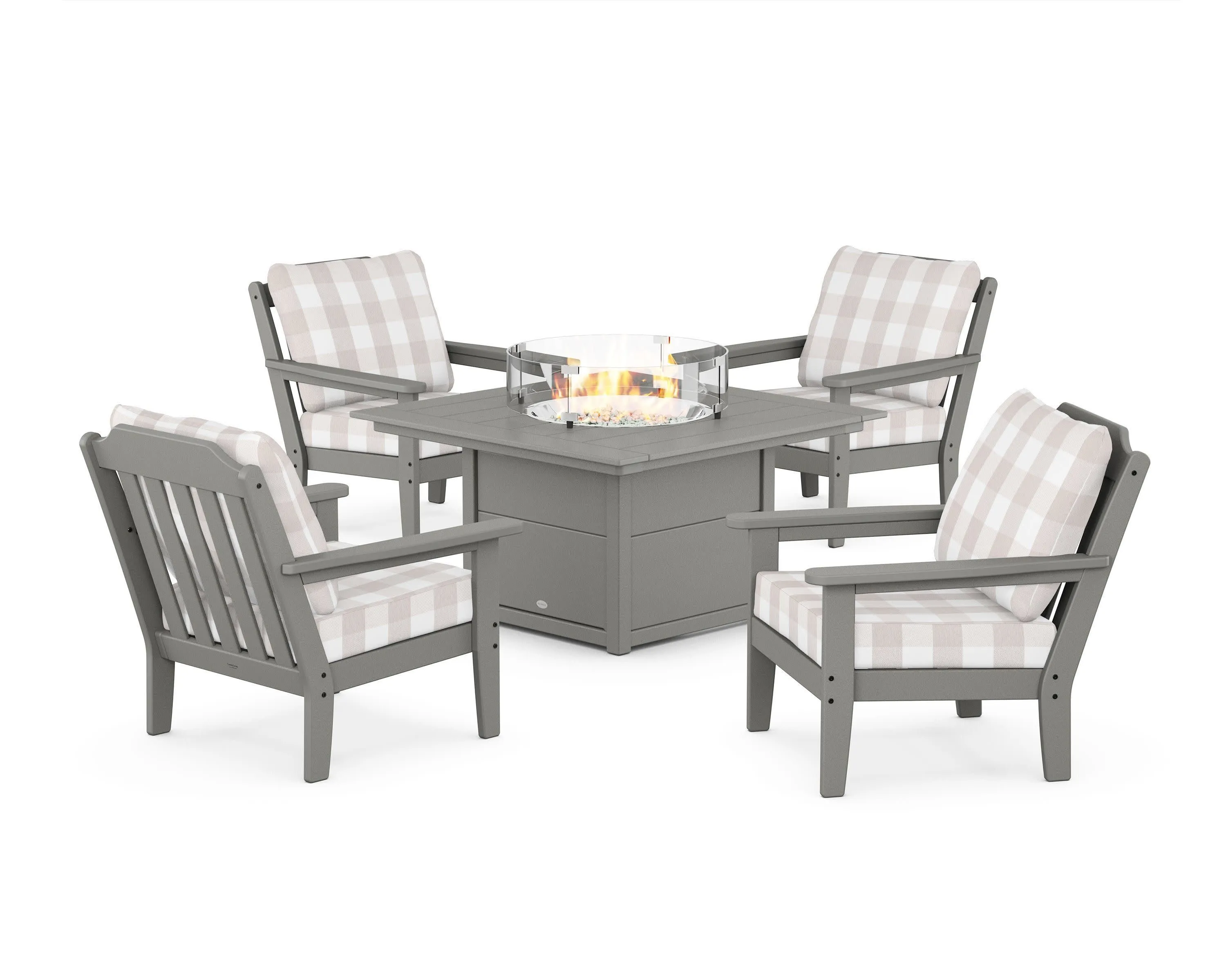 Cottage 5-Piece Deep Seating Set with Fire Pit Table