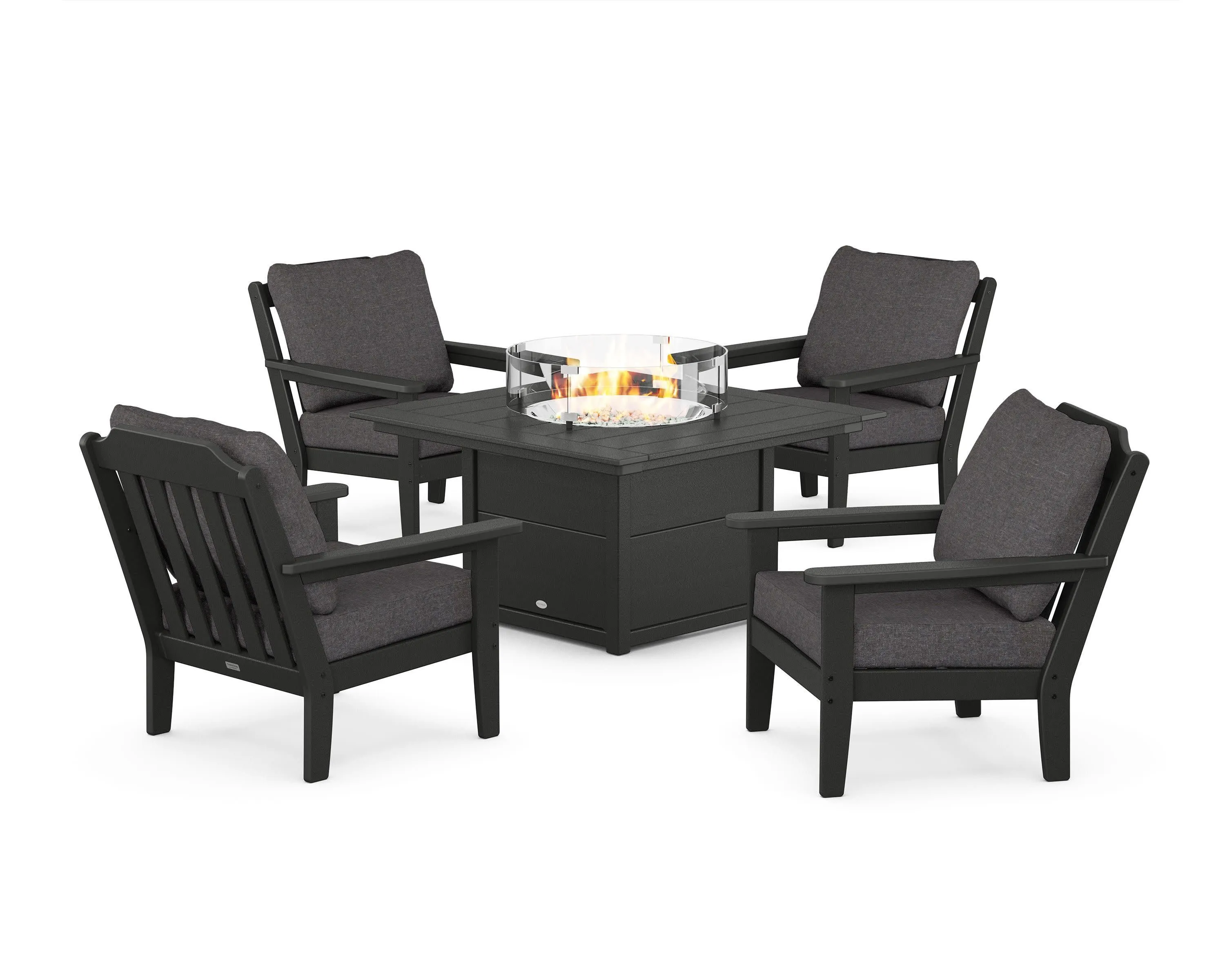 Cottage 5-Piece Deep Seating Set with Fire Pit Table