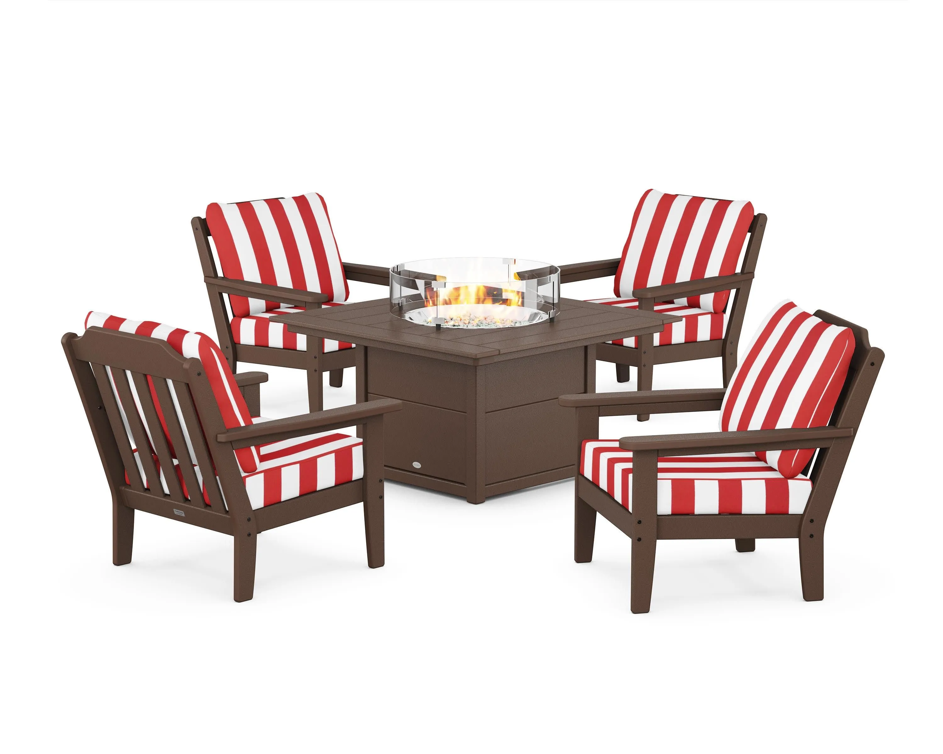 Cottage 5-Piece Deep Seating Set with Fire Pit Table