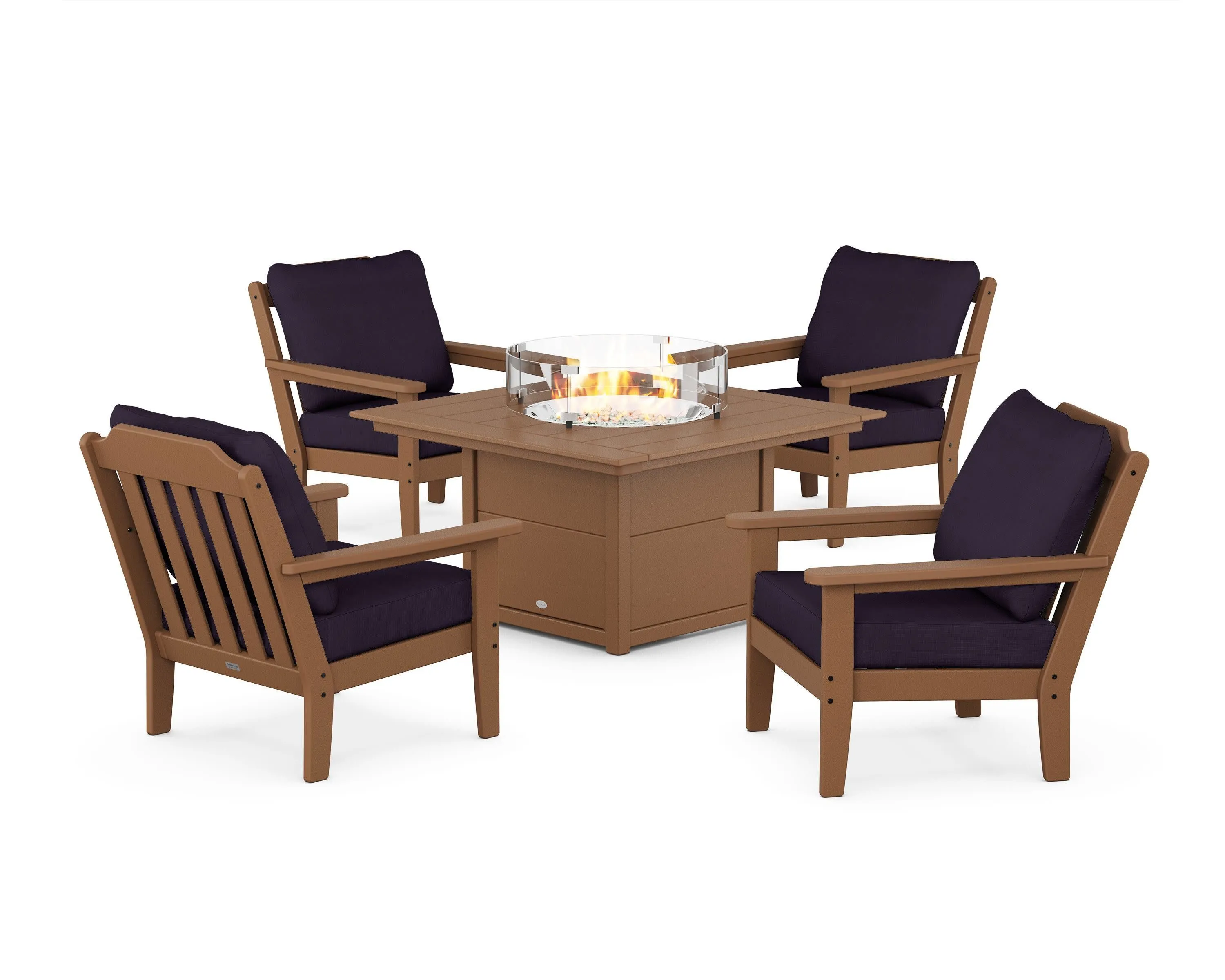 Cottage 5-Piece Deep Seating Set with Fire Pit Table