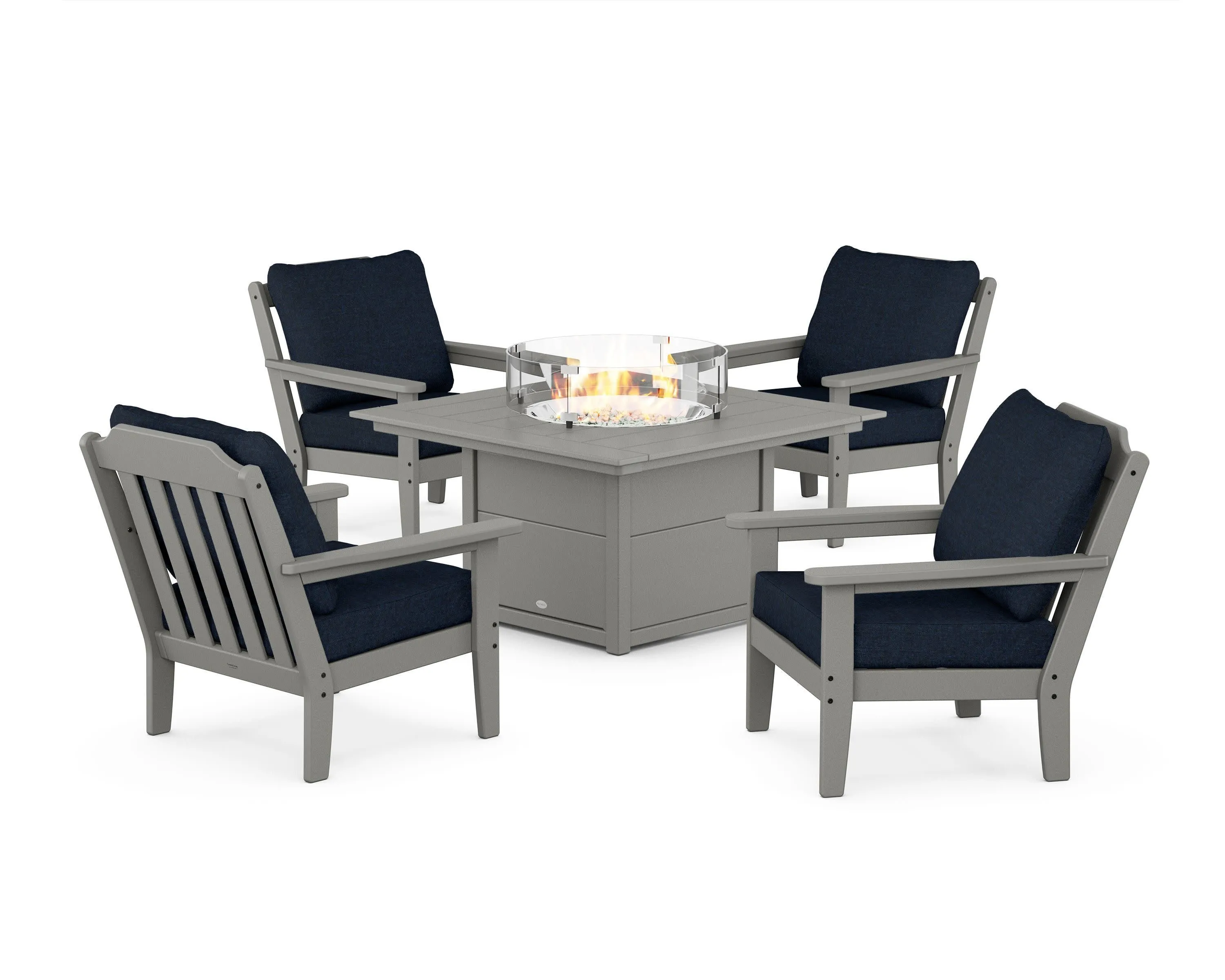 Cottage 5-Piece Deep Seating Set with Fire Pit Table