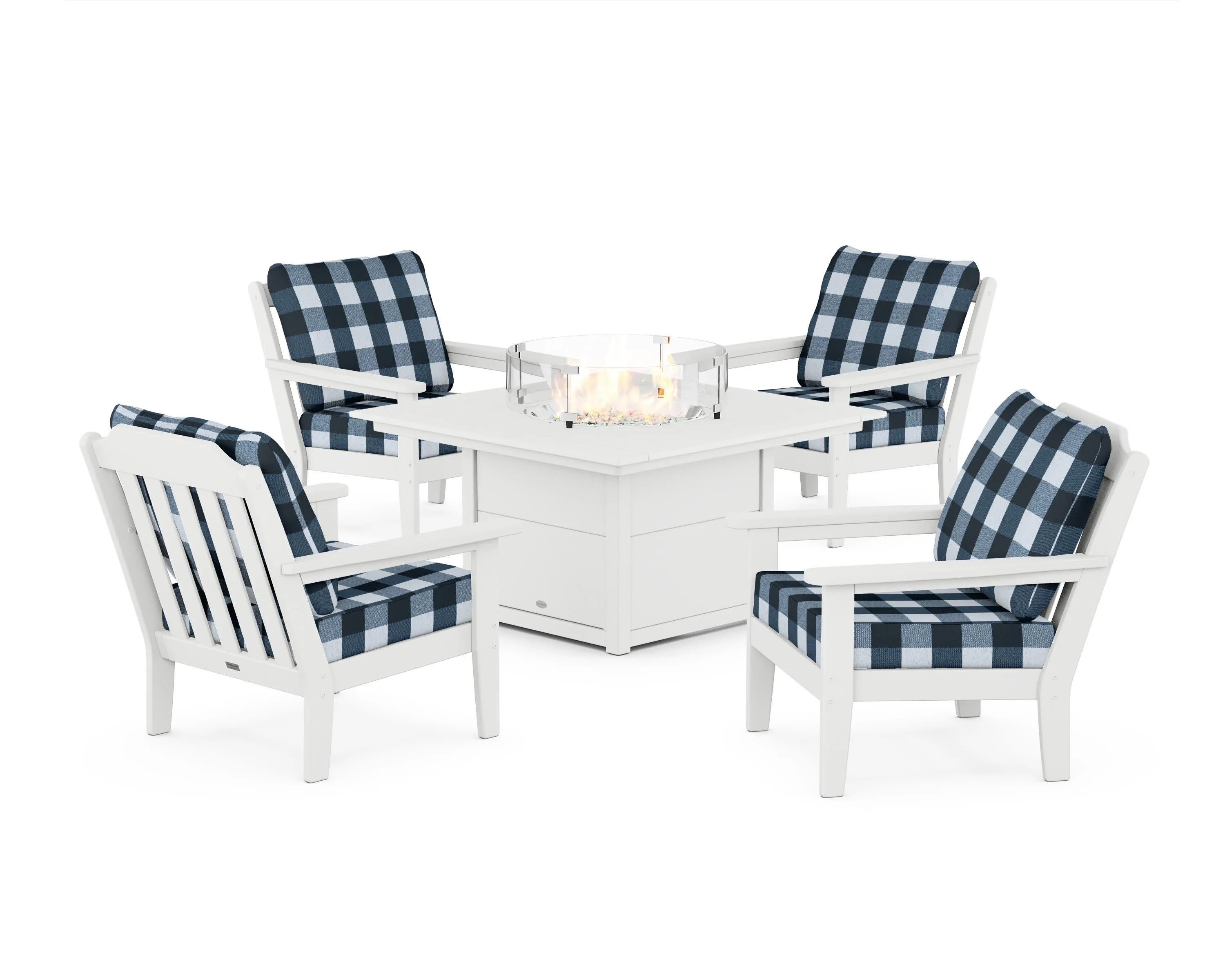Cottage 5-Piece Deep Seating Set with Fire Pit Table
