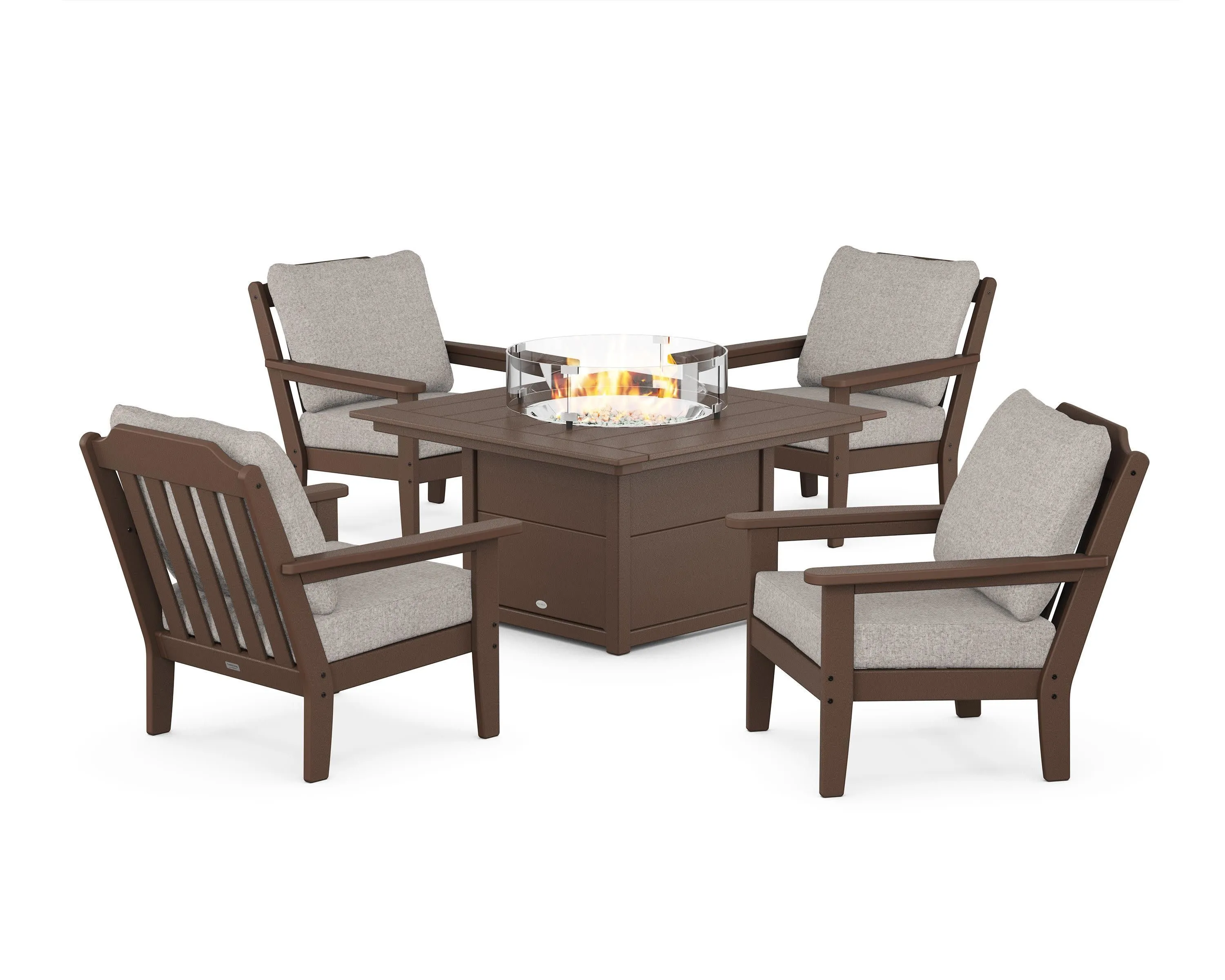Cottage 5-Piece Deep Seating Set with Fire Pit Table