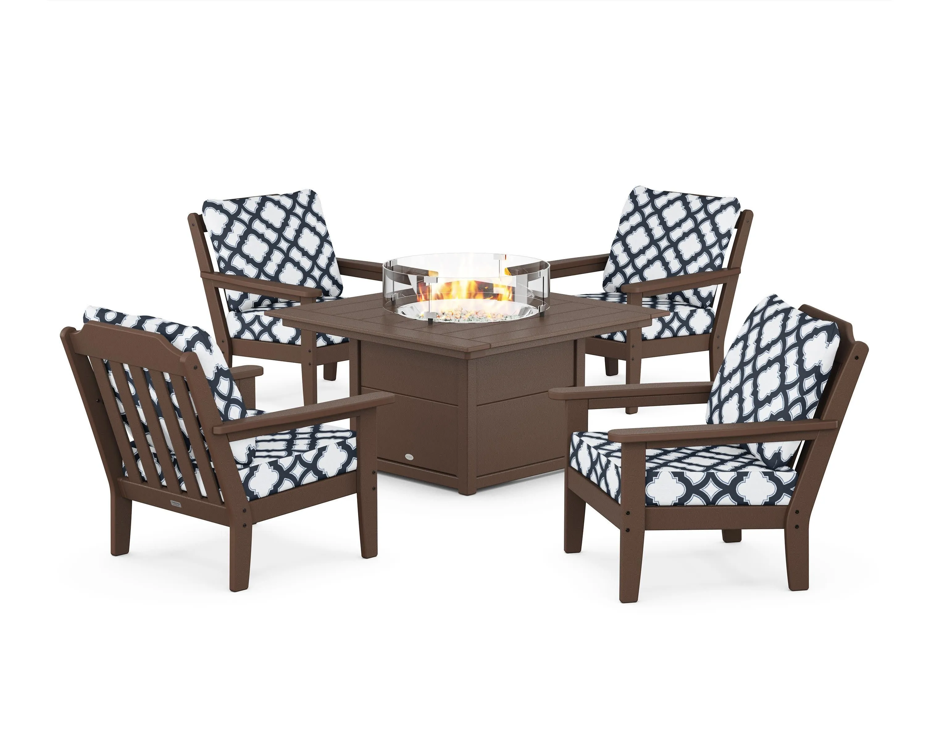 Cottage 5-Piece Deep Seating Set with Fire Pit Table
