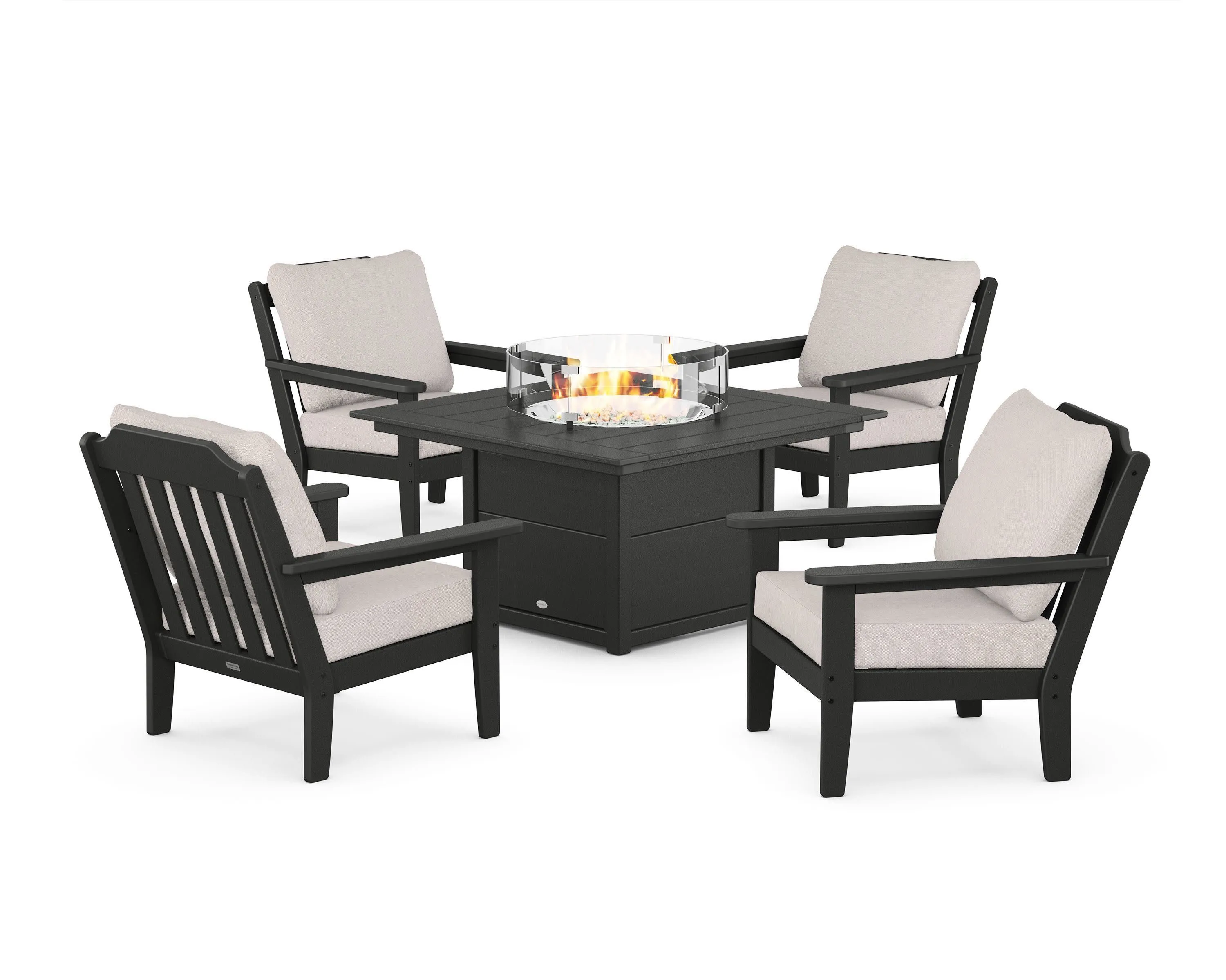 Cottage 5-Piece Deep Seating Set with Fire Pit Table