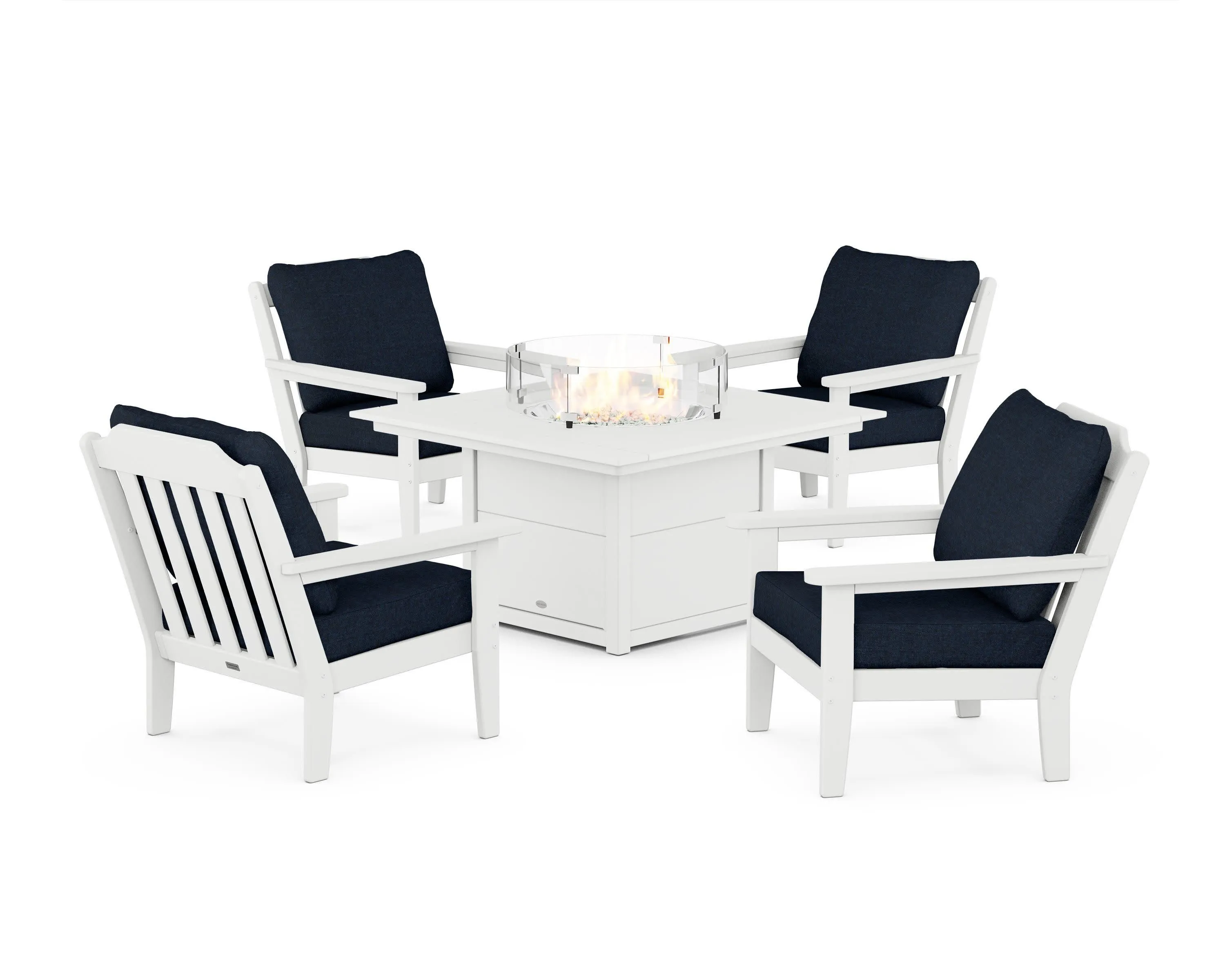 Cottage 5-Piece Deep Seating Set with Fire Pit Table