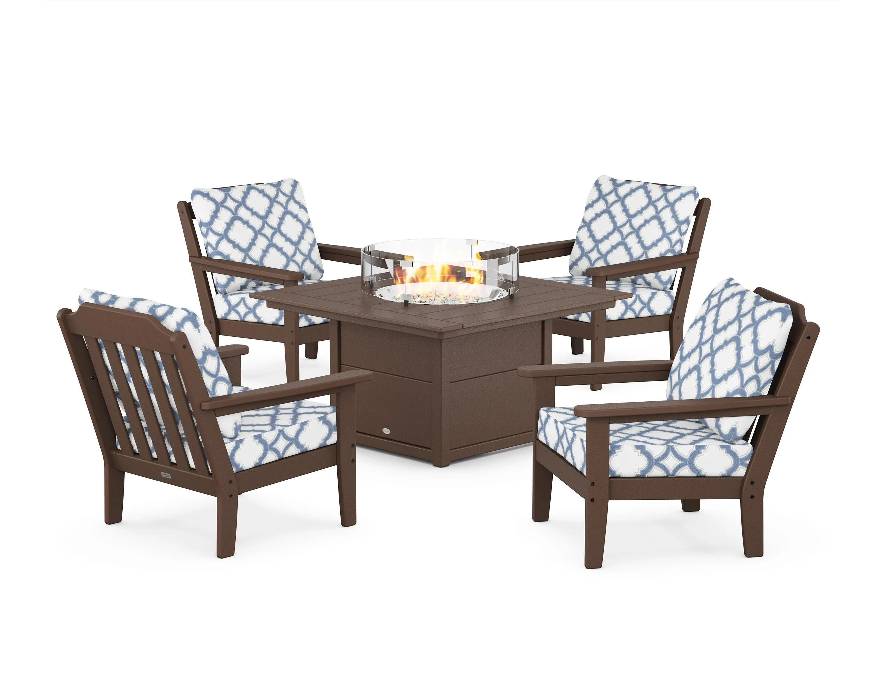 Cottage 5-Piece Deep Seating Set with Fire Pit Table