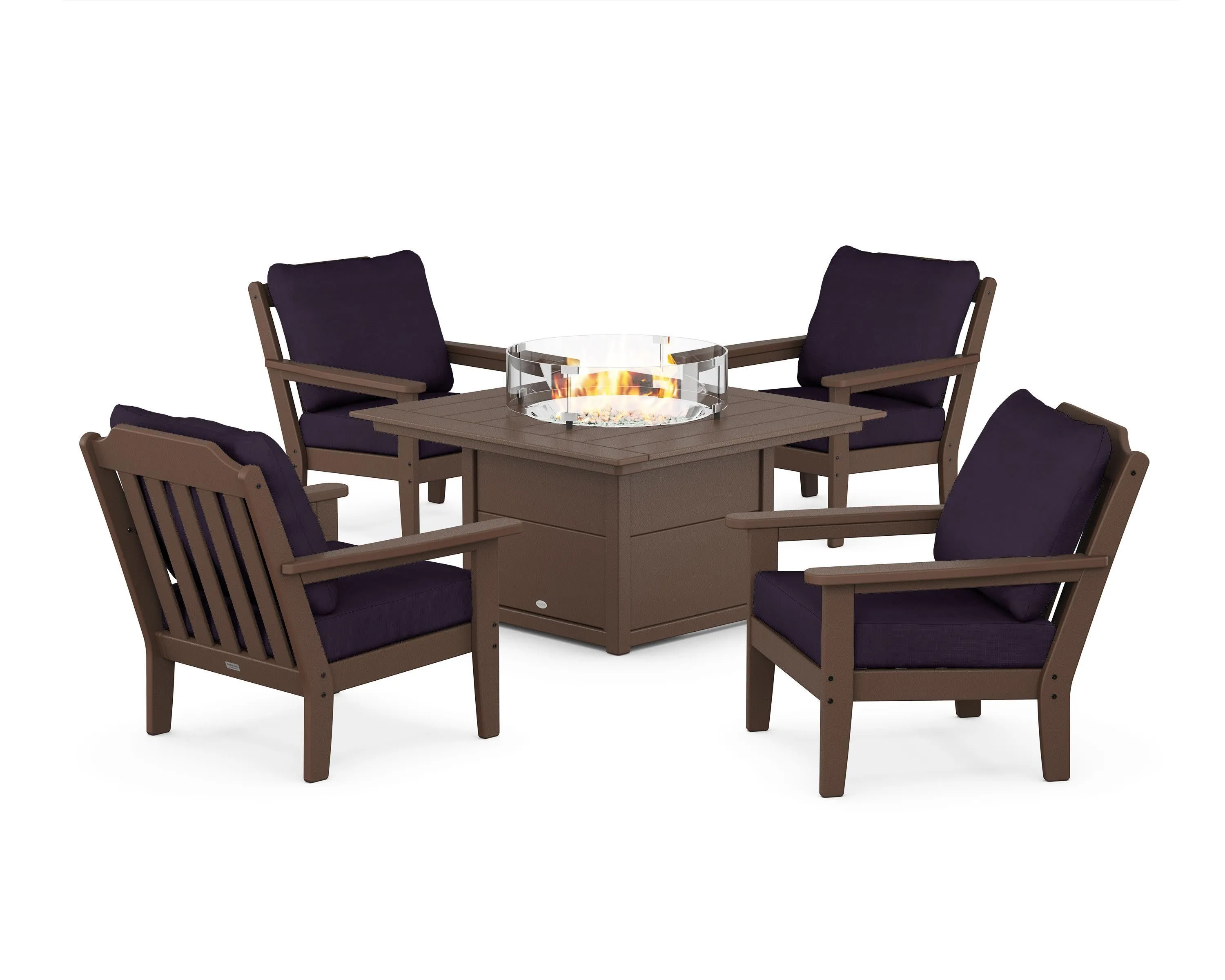 Cottage 5-Piece Deep Seating Set with Fire Pit Table