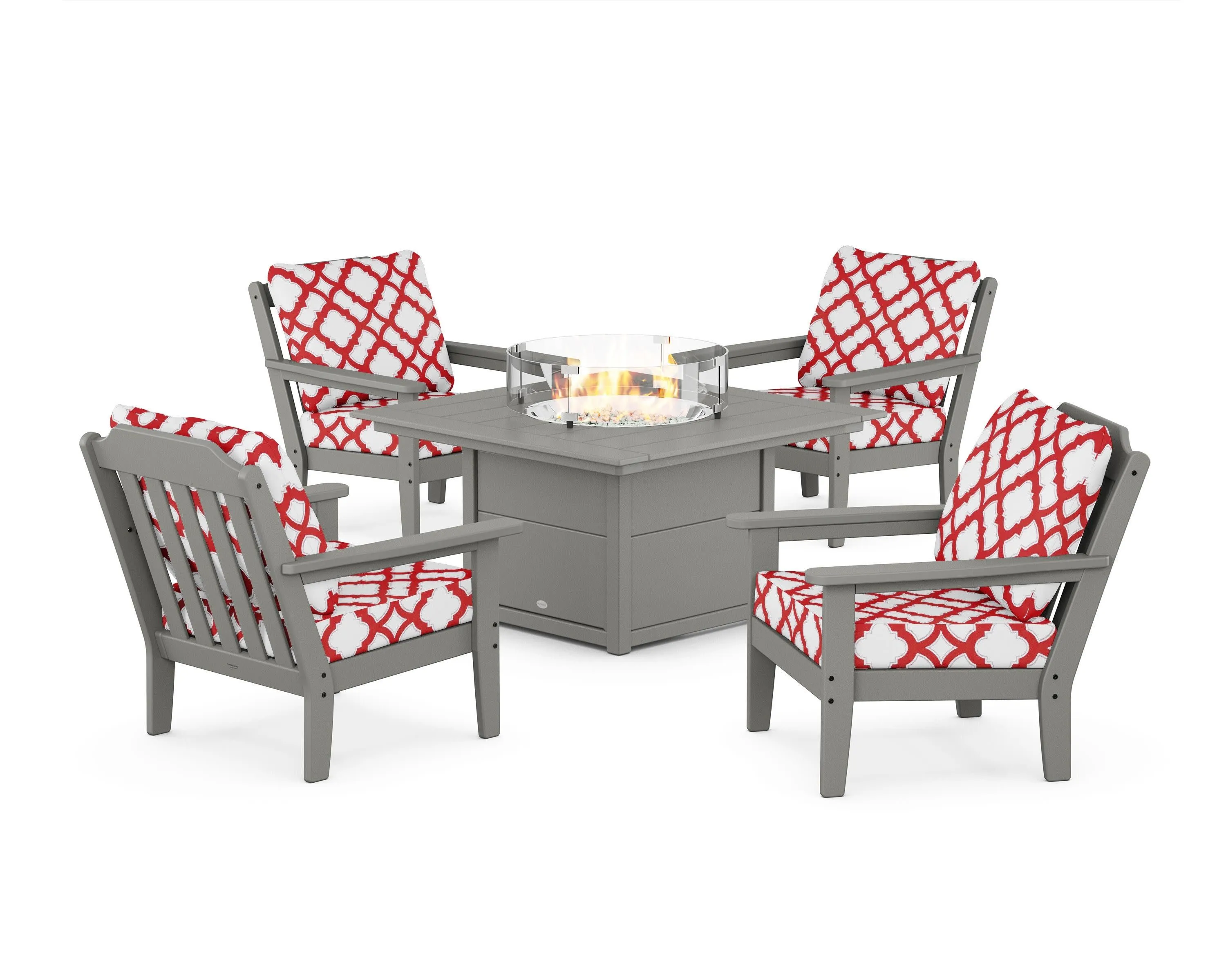 Cottage 5-Piece Deep Seating Set with Fire Pit Table