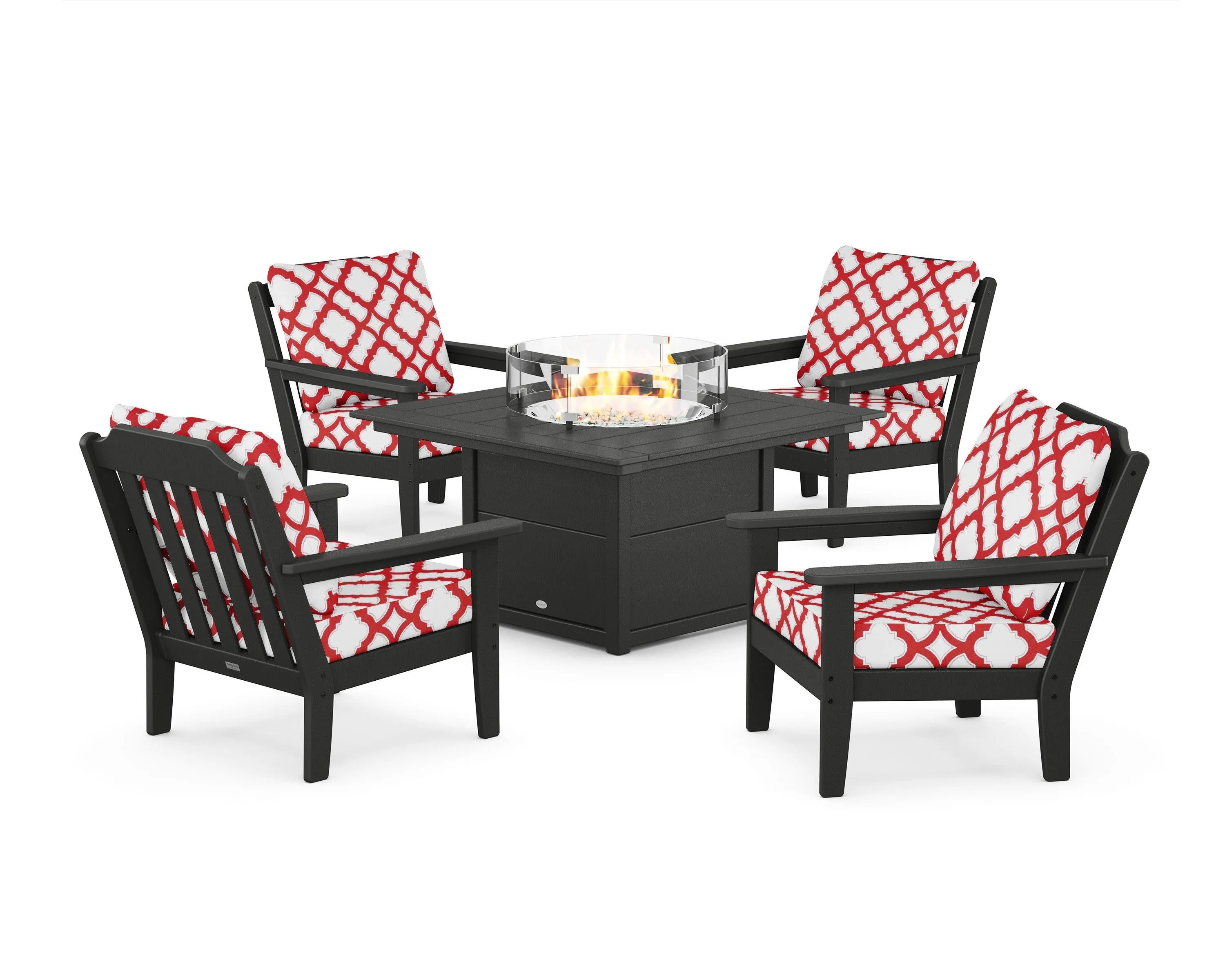 Cottage 5-Piece Deep Seating Set with Fire Pit Table