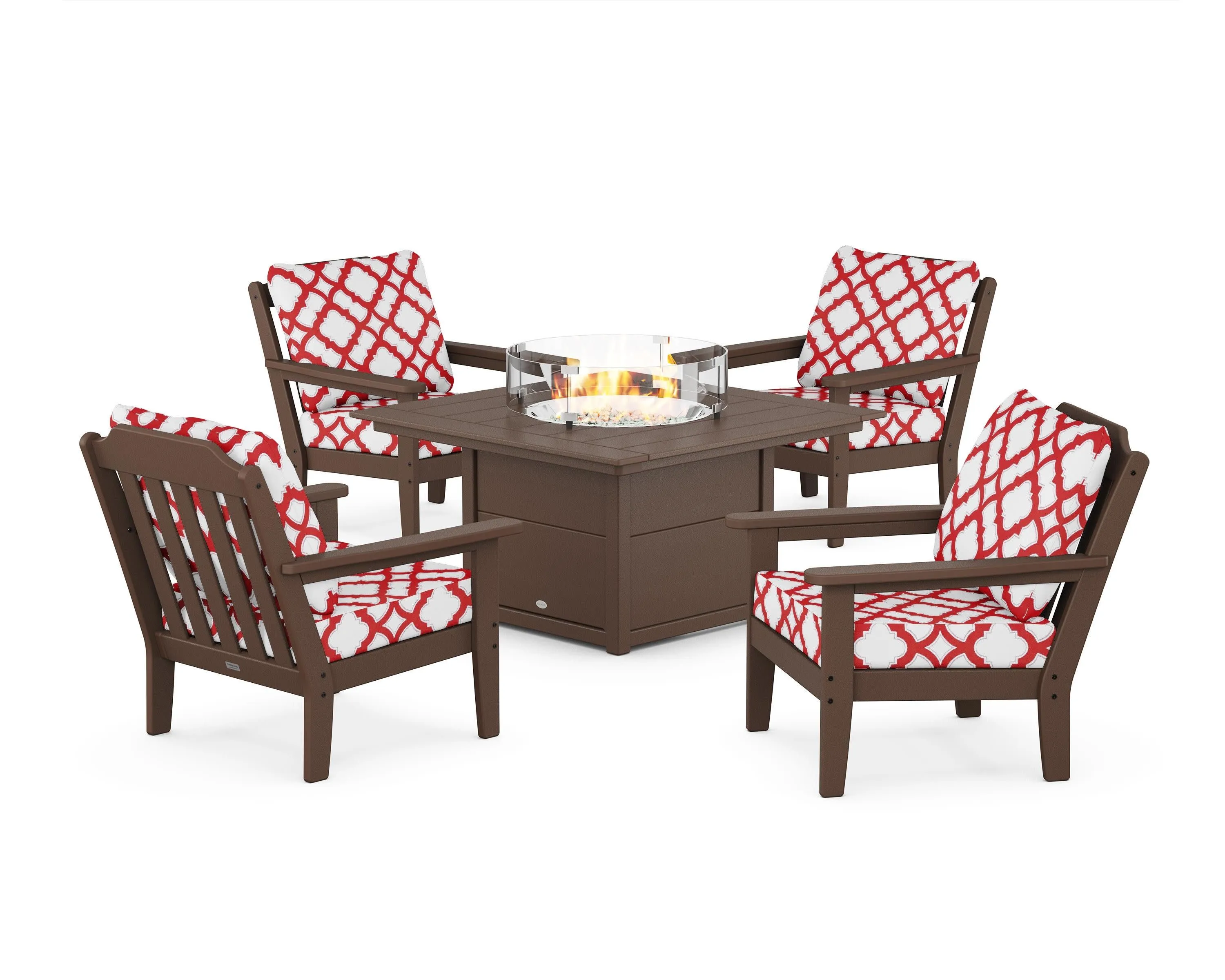 Cottage 5-Piece Deep Seating Set with Fire Pit Table