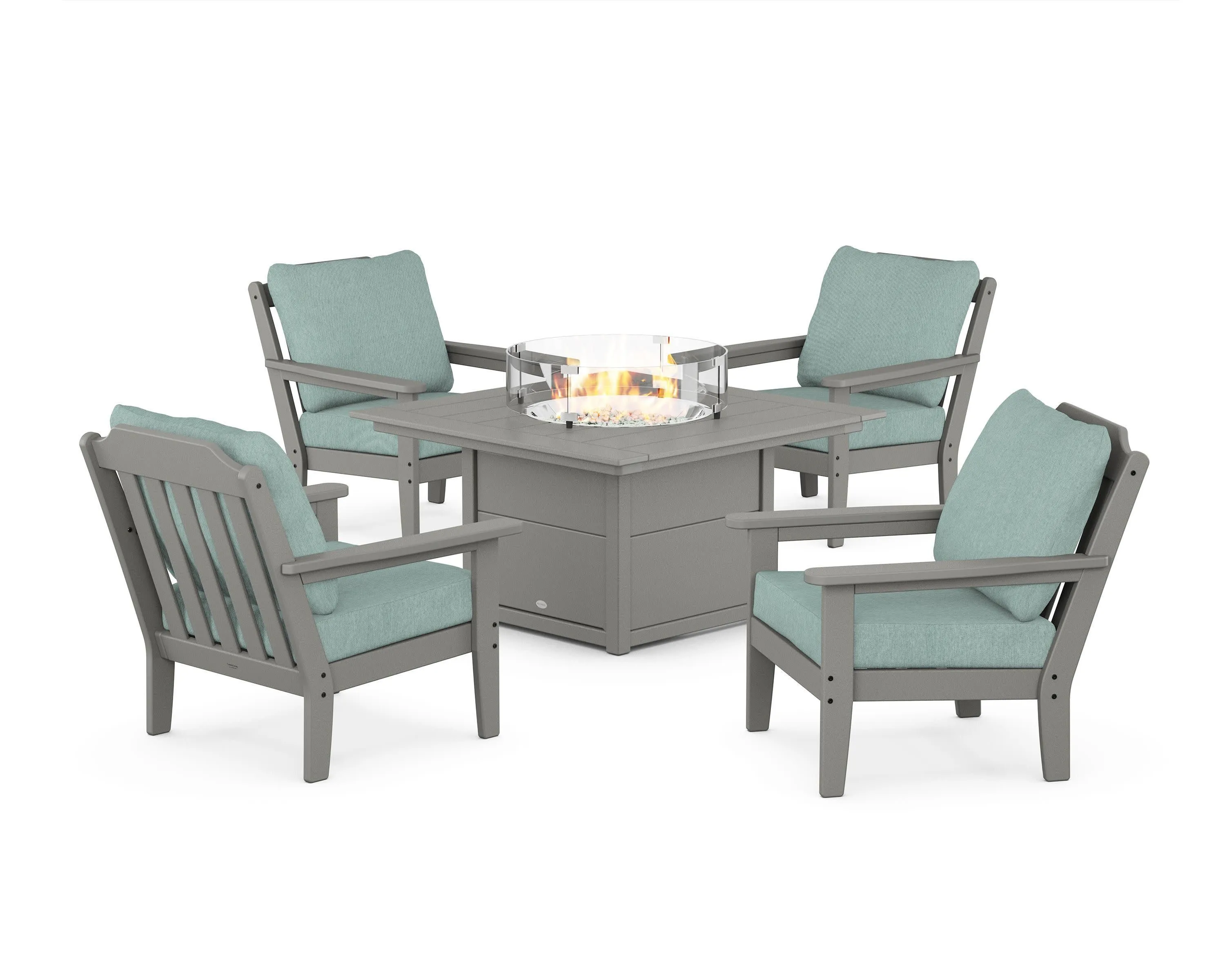 Cottage 5-Piece Deep Seating Set with Fire Pit Table