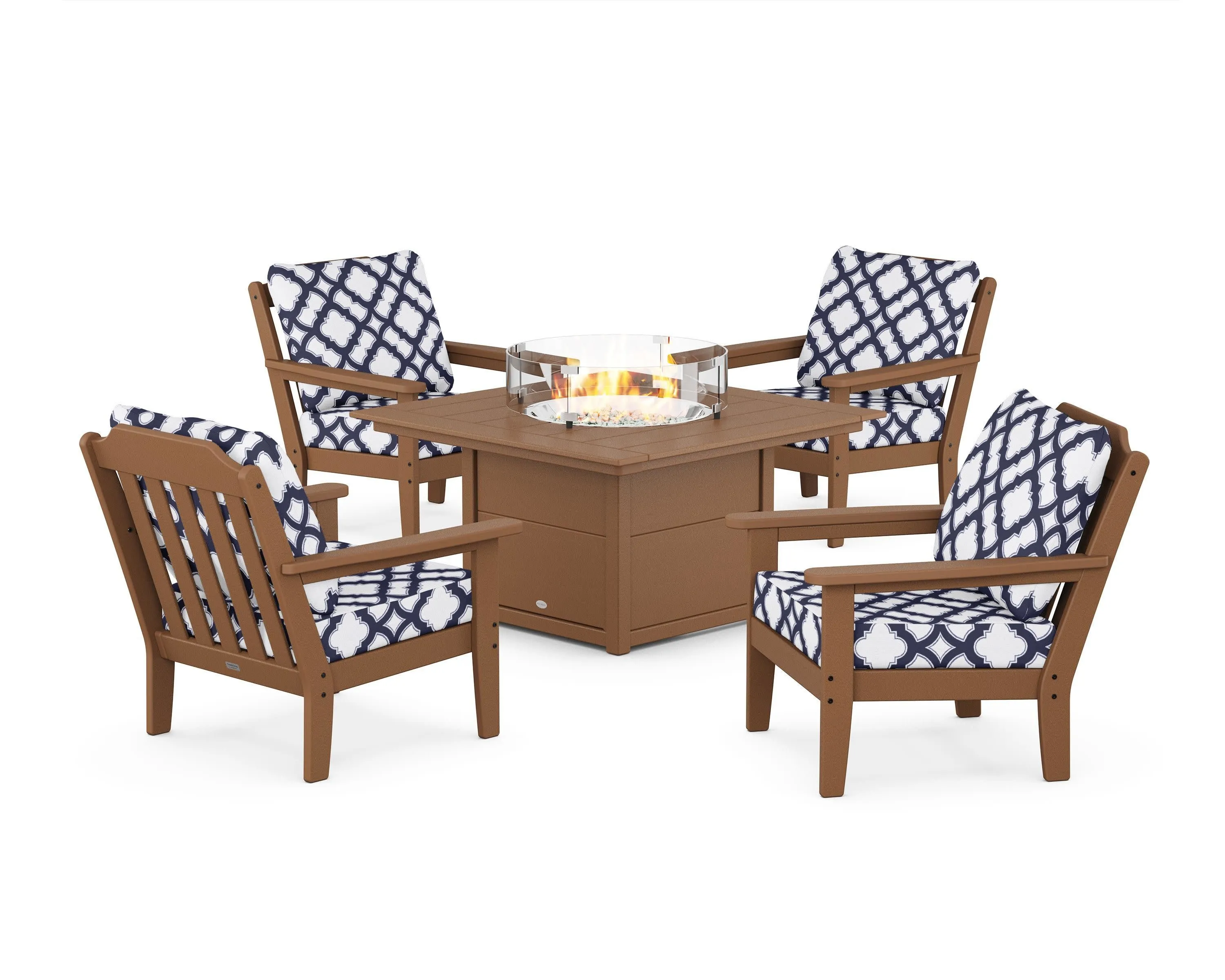 Cottage 5-Piece Deep Seating Set with Fire Pit Table