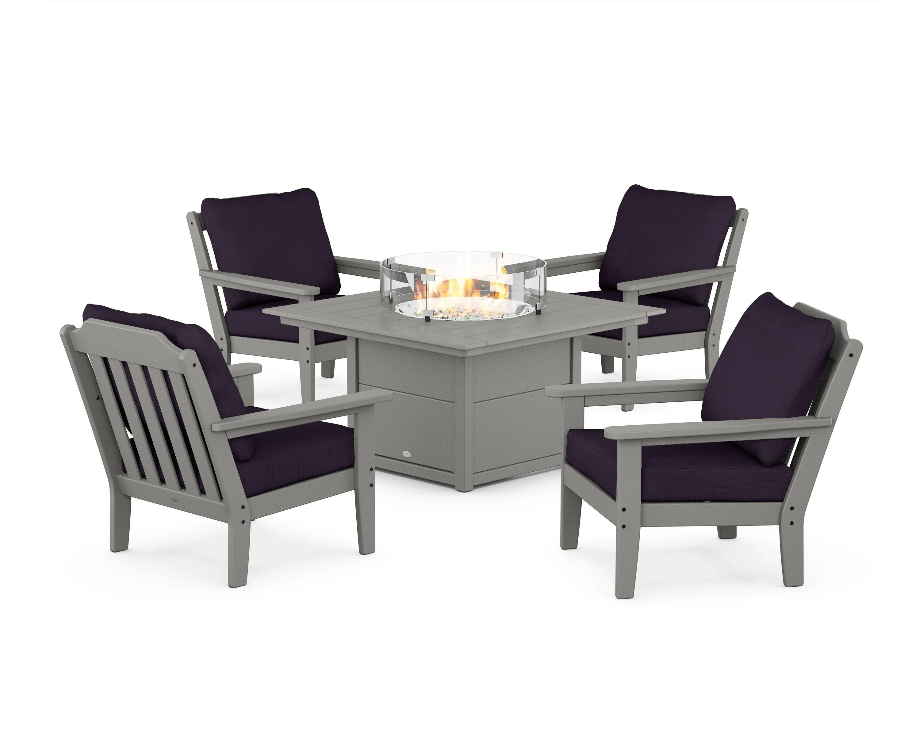 Cottage 5-Piece Deep Seating Set with Fire Pit Table