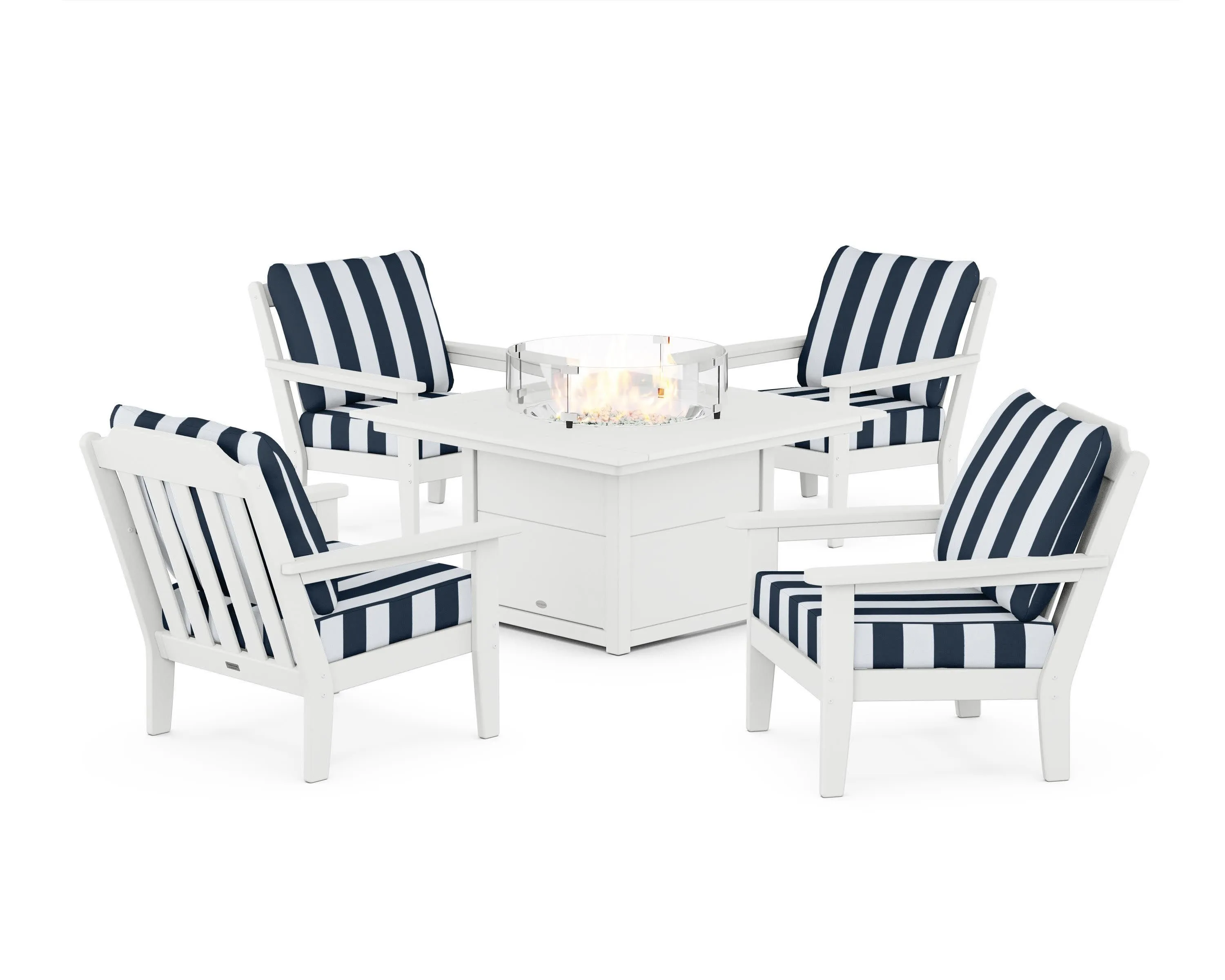 Cottage 5-Piece Deep Seating Set with Fire Pit Table