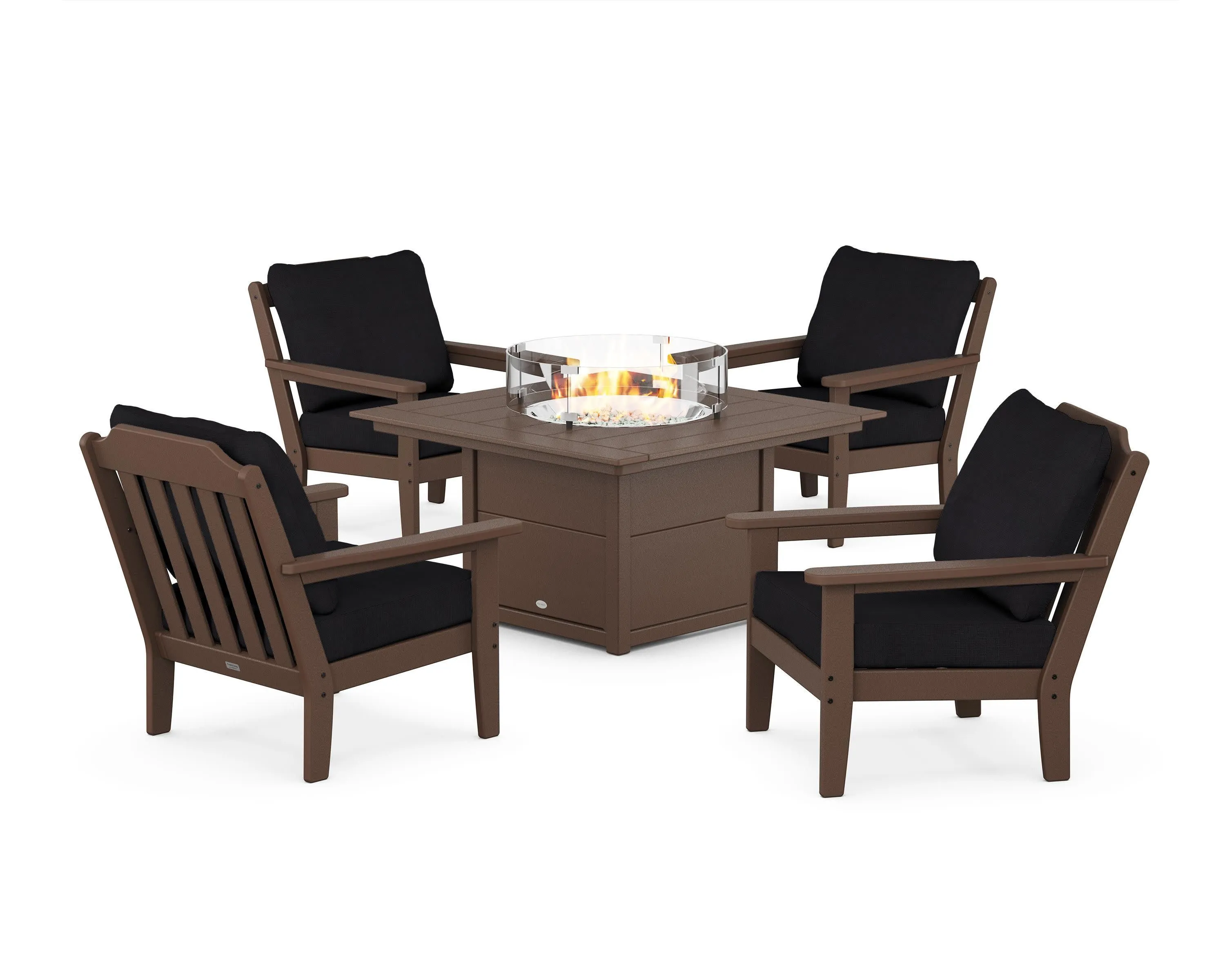 Cottage 5-Piece Deep Seating Set with Fire Pit Table