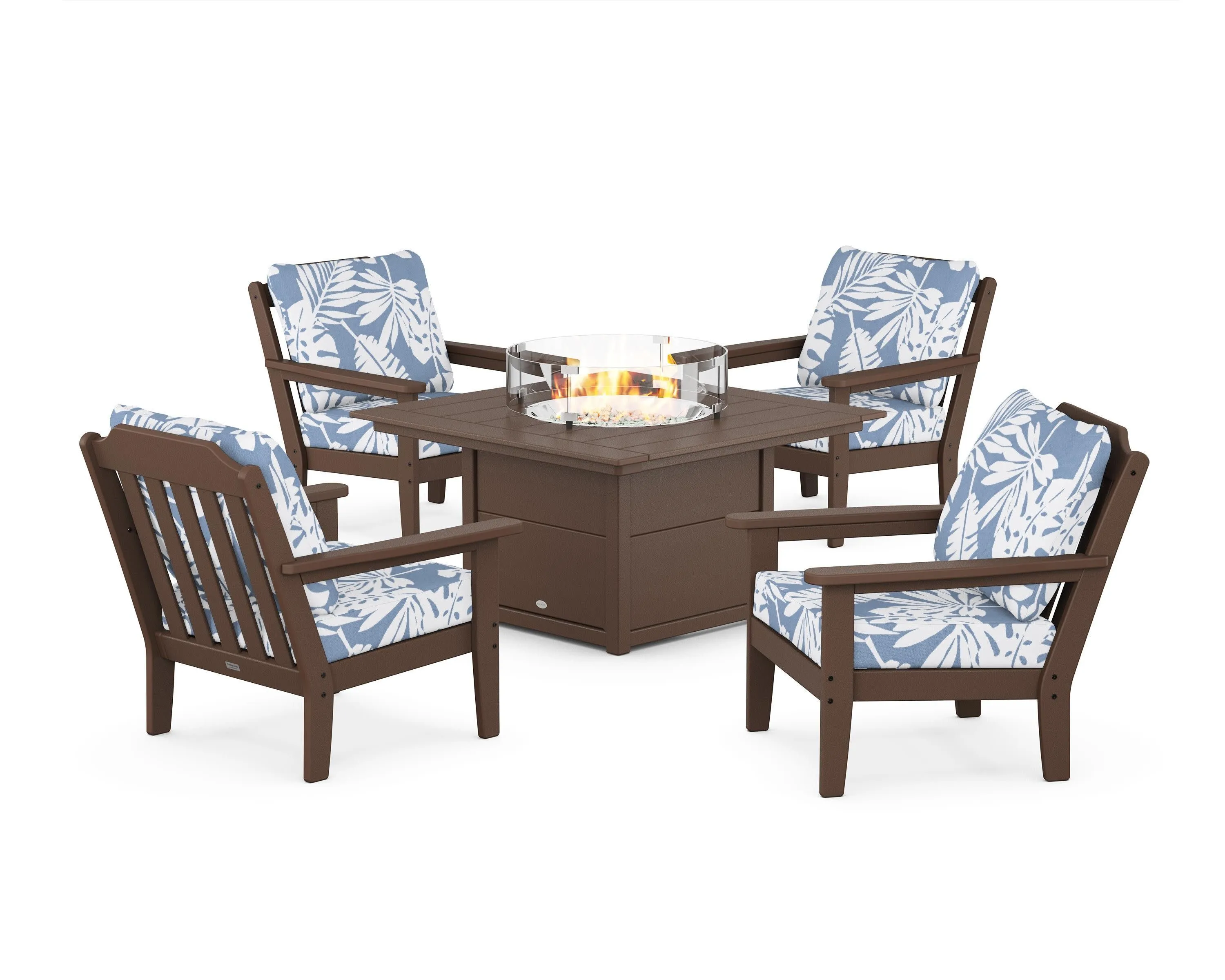 Cottage 5-Piece Deep Seating Set with Fire Pit Table