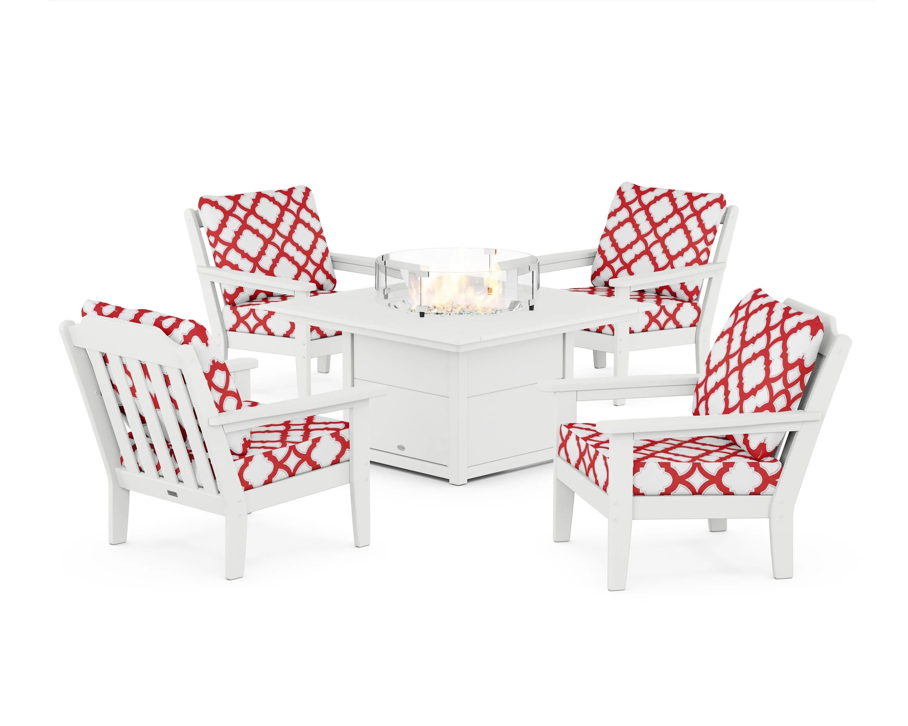 Cottage 5-Piece Deep Seating Set with Fire Pit Table