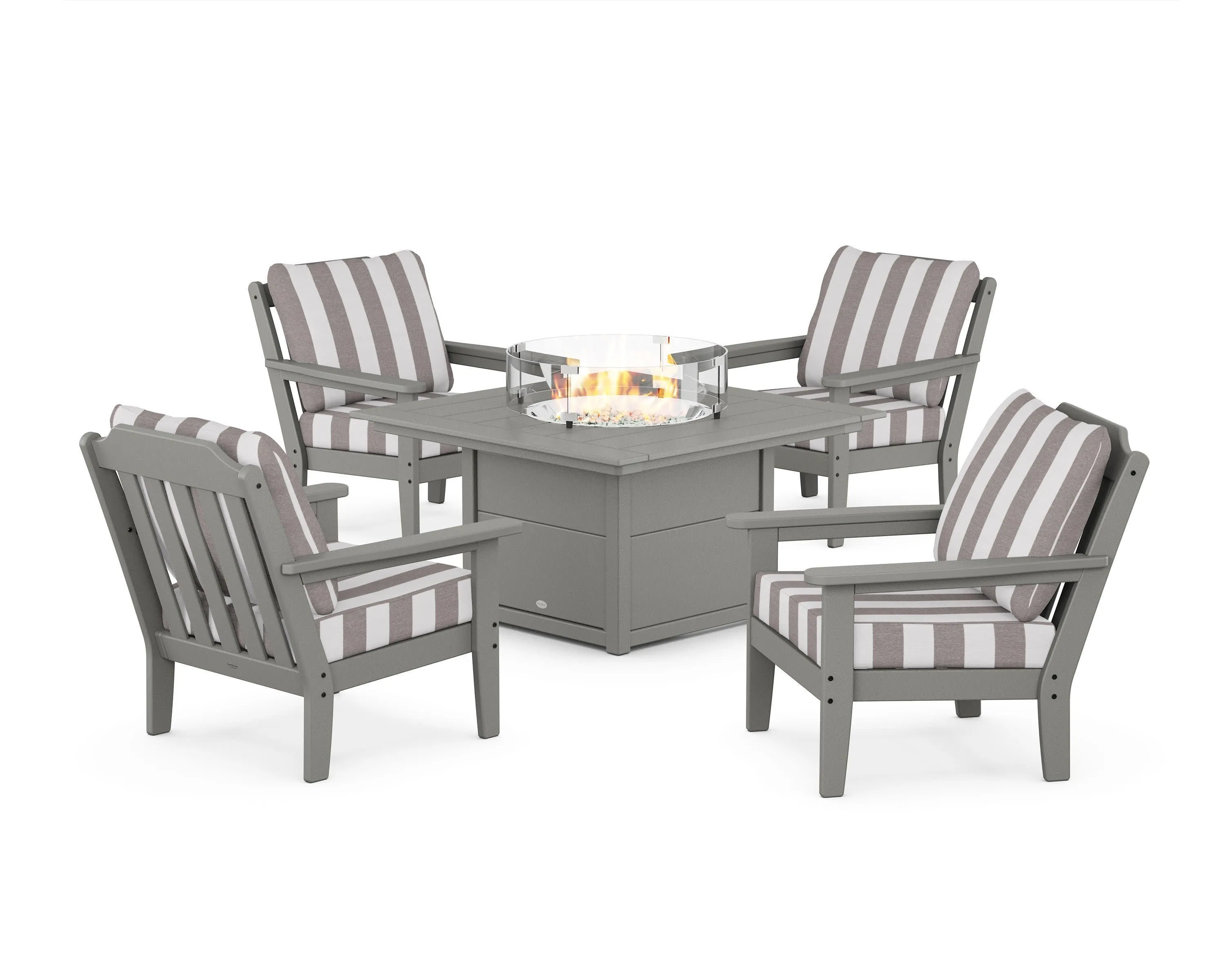 Cottage 5-Piece Deep Seating Set with Fire Pit Table