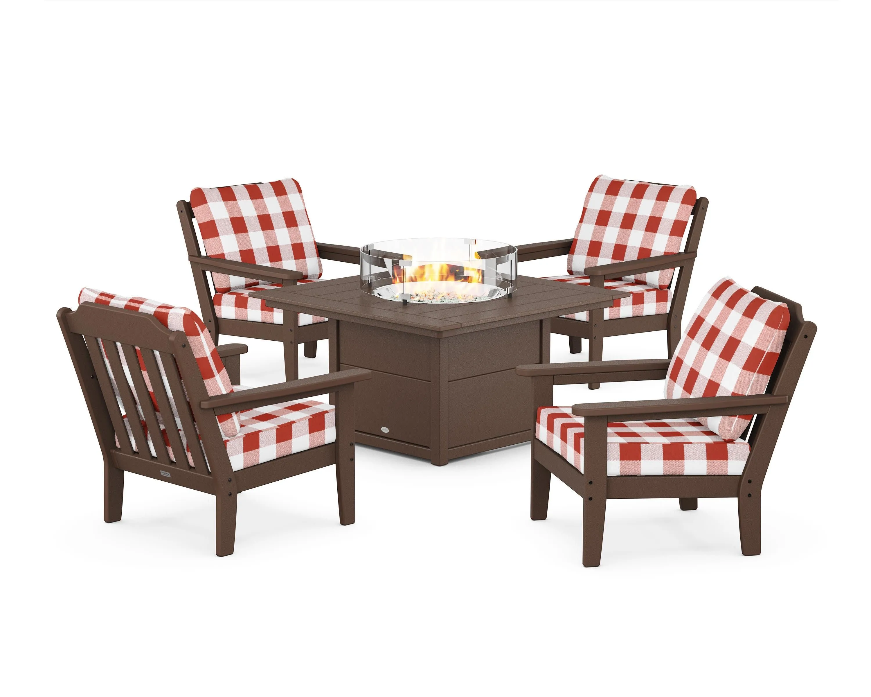 Cottage 5-Piece Deep Seating Set with Fire Pit Table