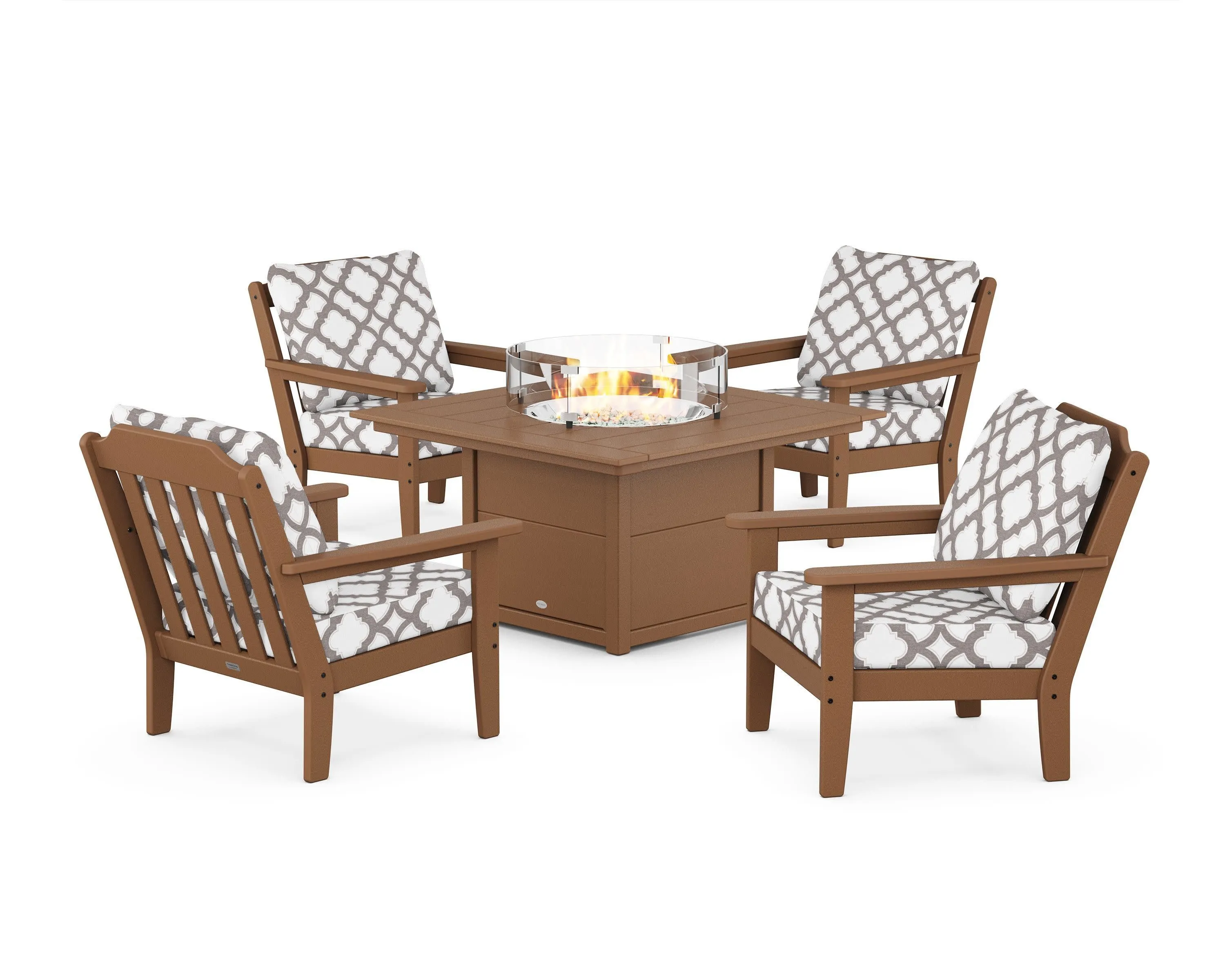 Cottage 5-Piece Deep Seating Set with Fire Pit Table