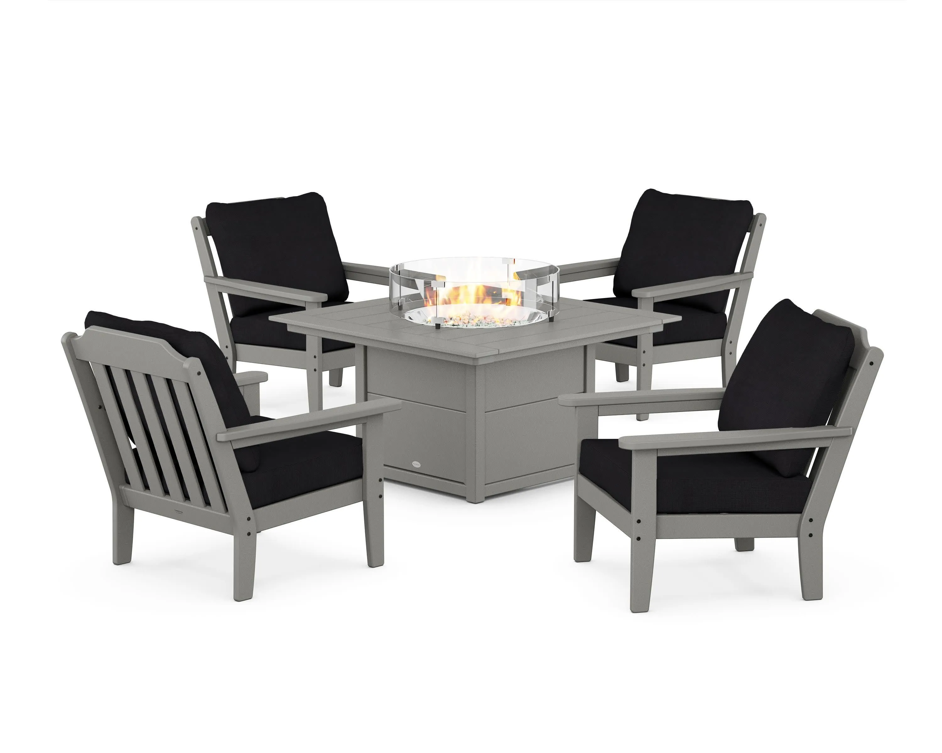 Cottage 5-Piece Deep Seating Set with Fire Pit Table