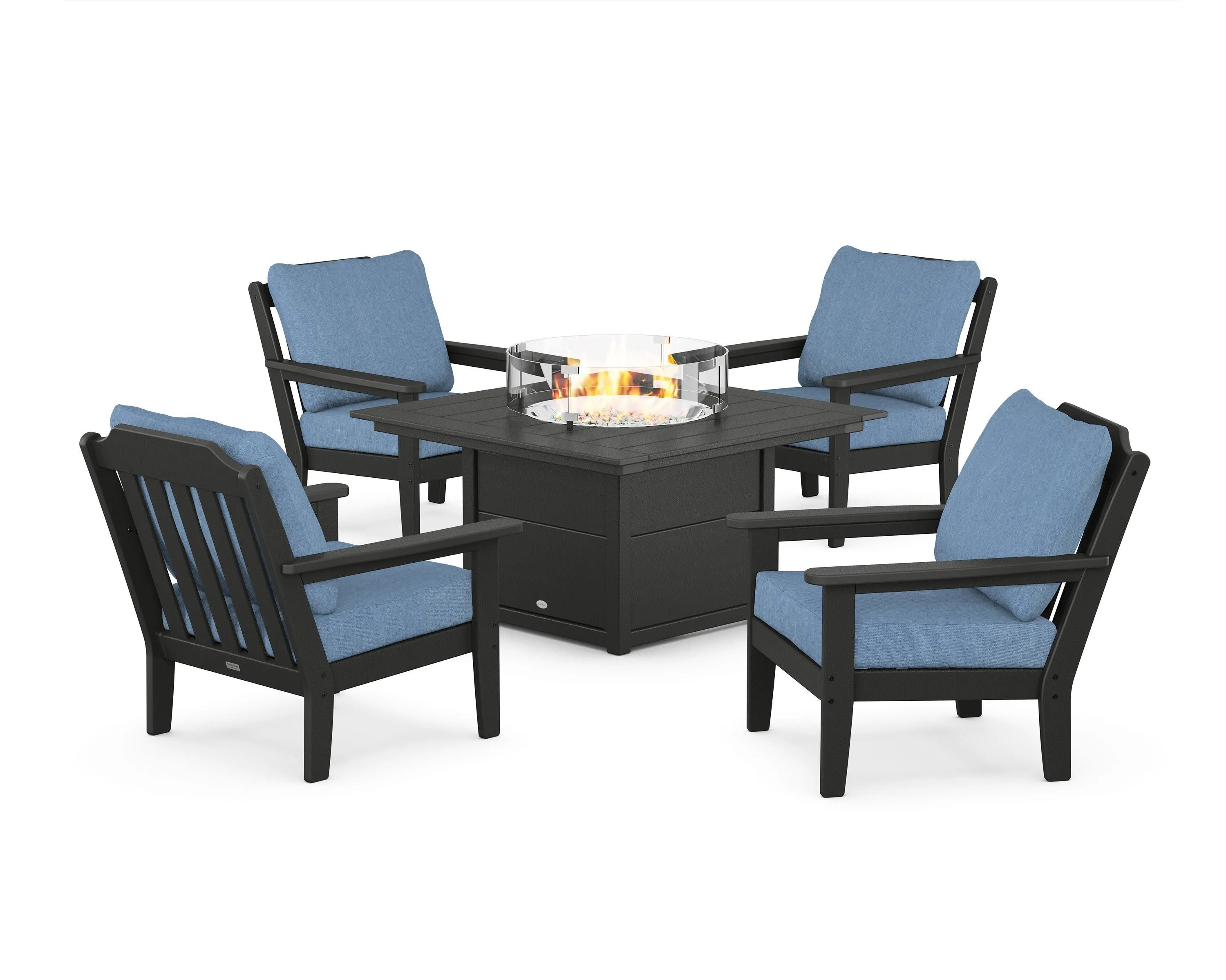 Cottage 5-Piece Deep Seating Set with Fire Pit Table